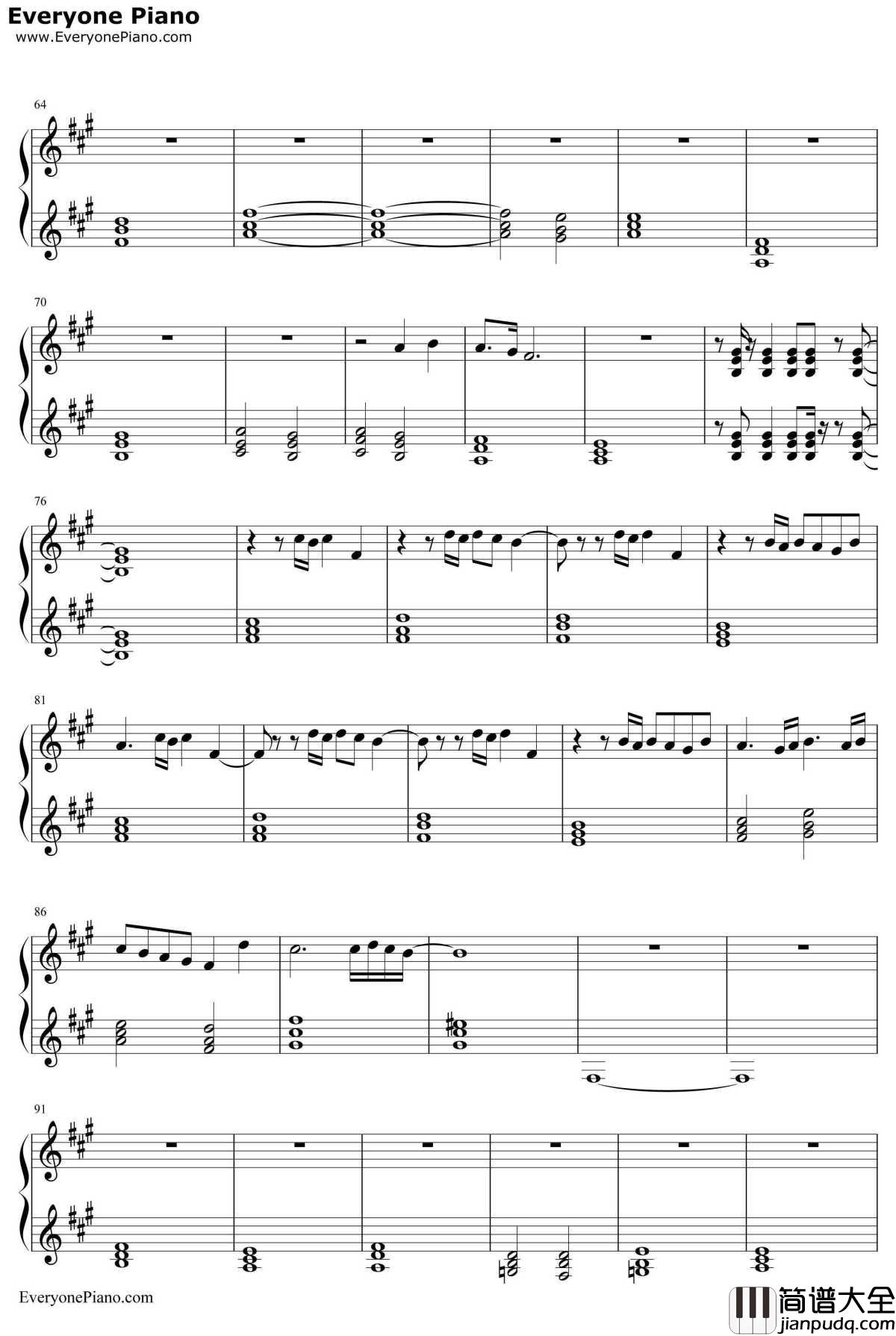 The_Final_Countdown钢琴谱_Europe