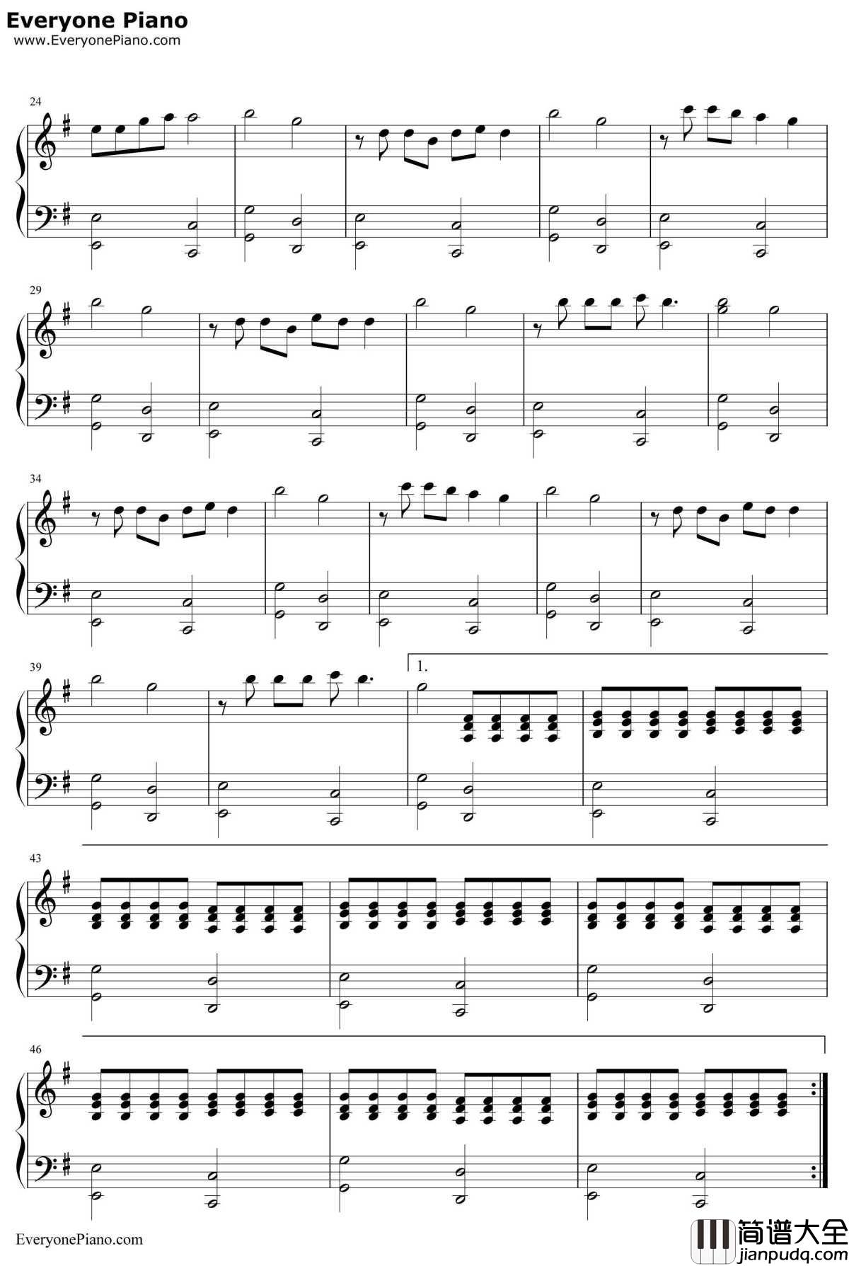 总有幸福在等你钢琴谱_捞仔_欢乐颂片尾曲