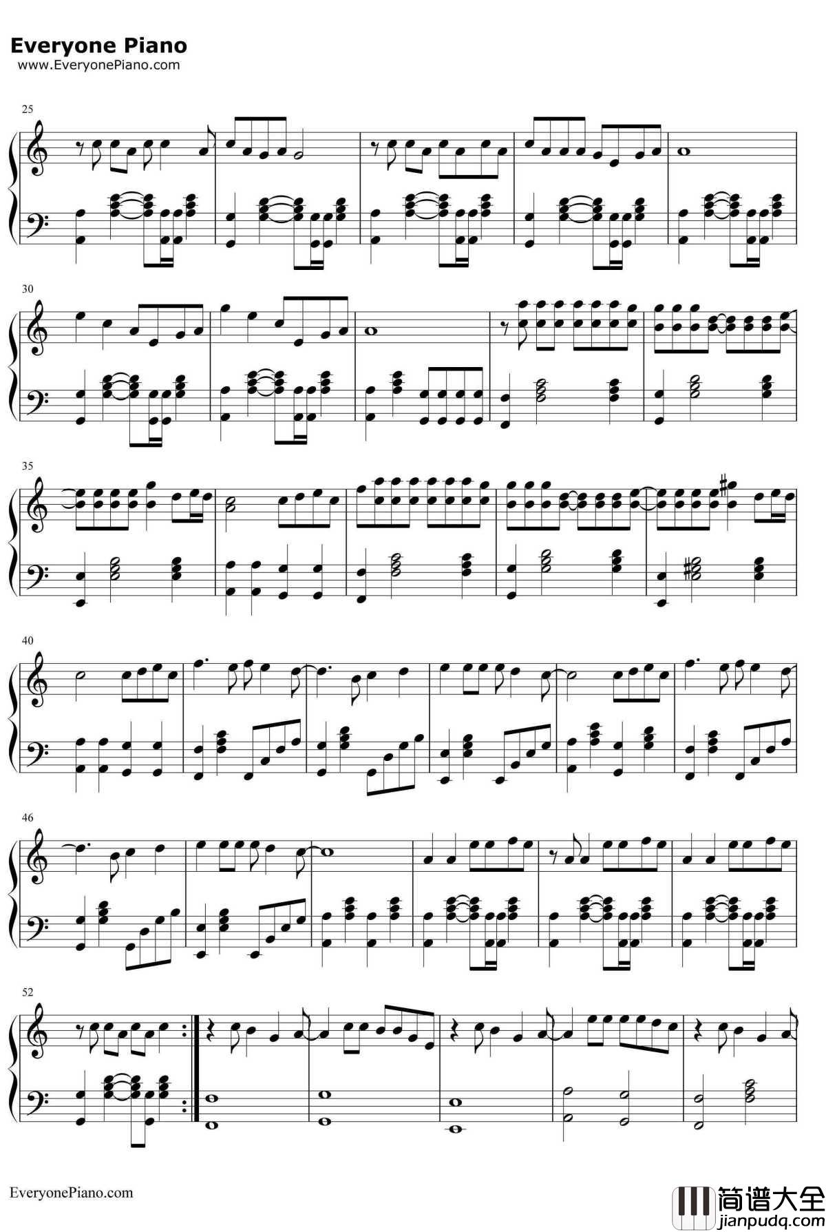 Lady_Ga_Ga罗曼死钢琴谱_LadyGaGa_BadRomance