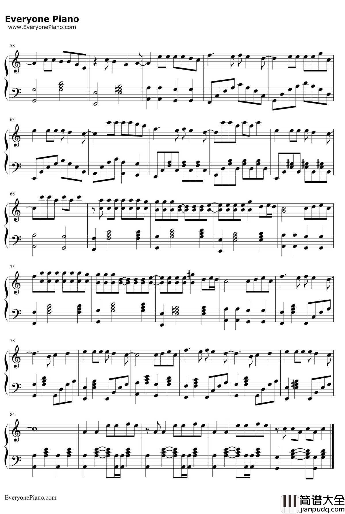 Lady_Ga_Ga罗曼死钢琴谱_LadyGaGa_BadRomance