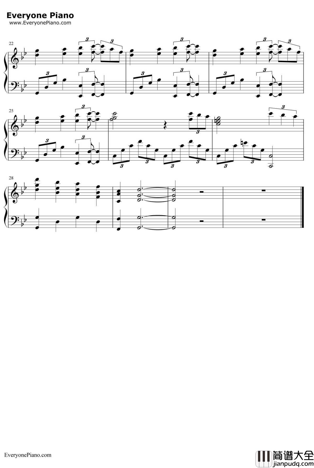 旅詩钢琴谱_徭沙罗花starringM·A·O_正确的卡多OP