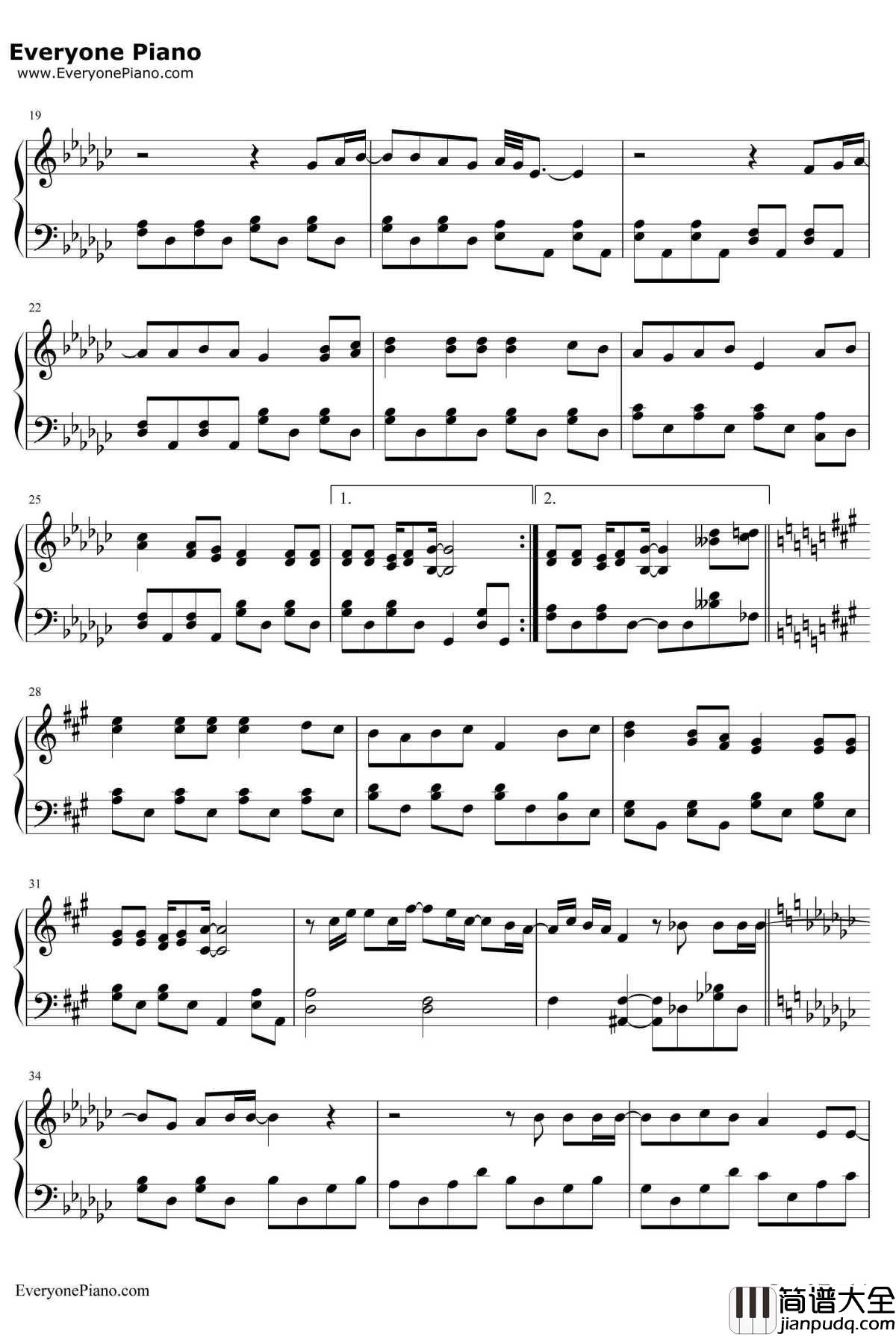 Seasons_in_the_Sun钢琴谱_西城男孩（Westlife）