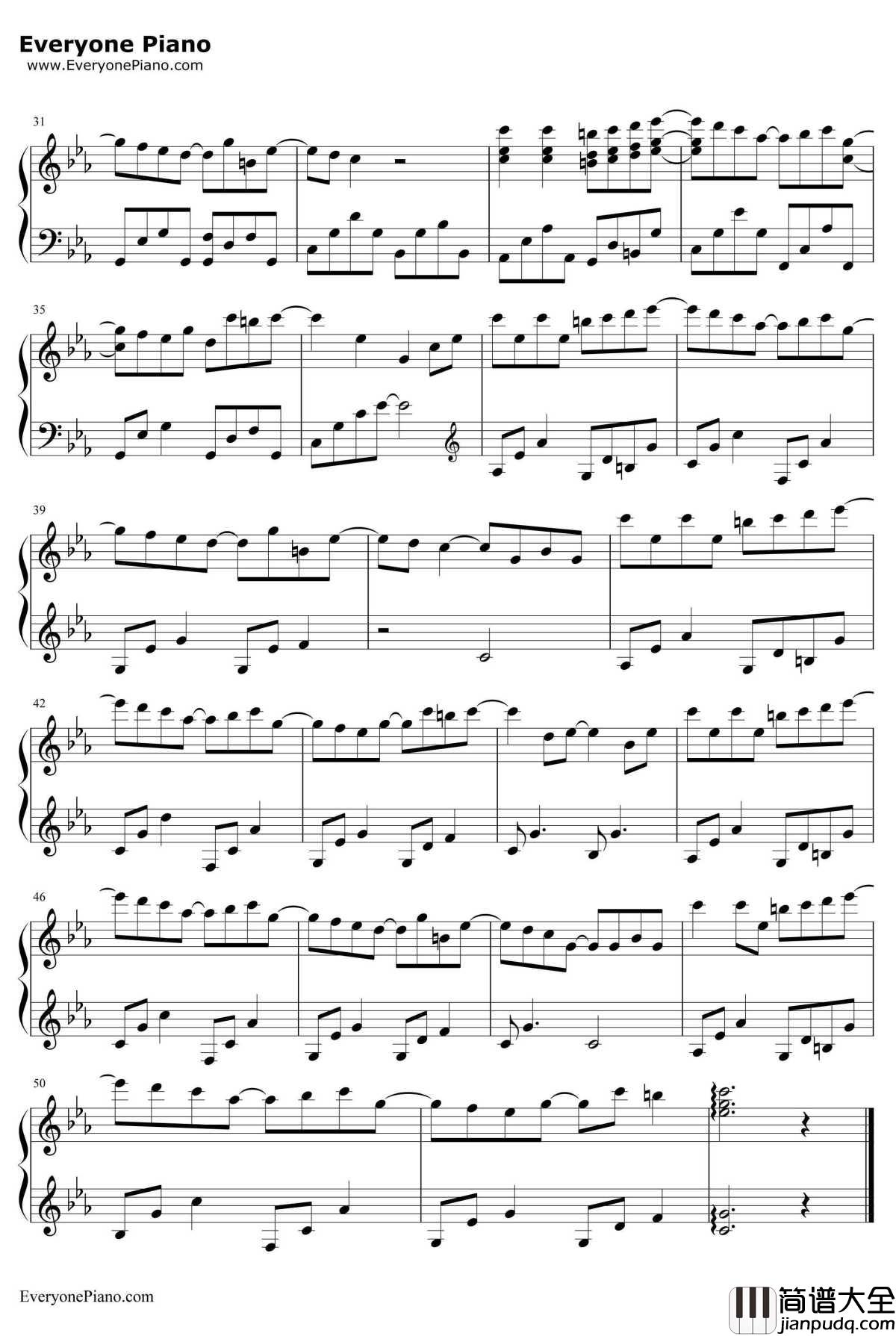 When_the_LoveFalls钢琴谱_李闰珉