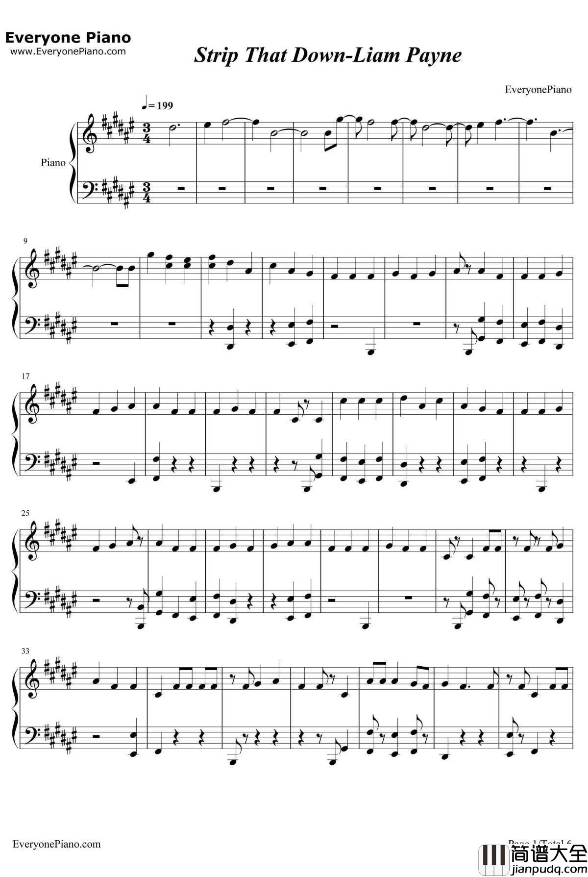 Strip_That_Down钢琴谱_LiamPayne