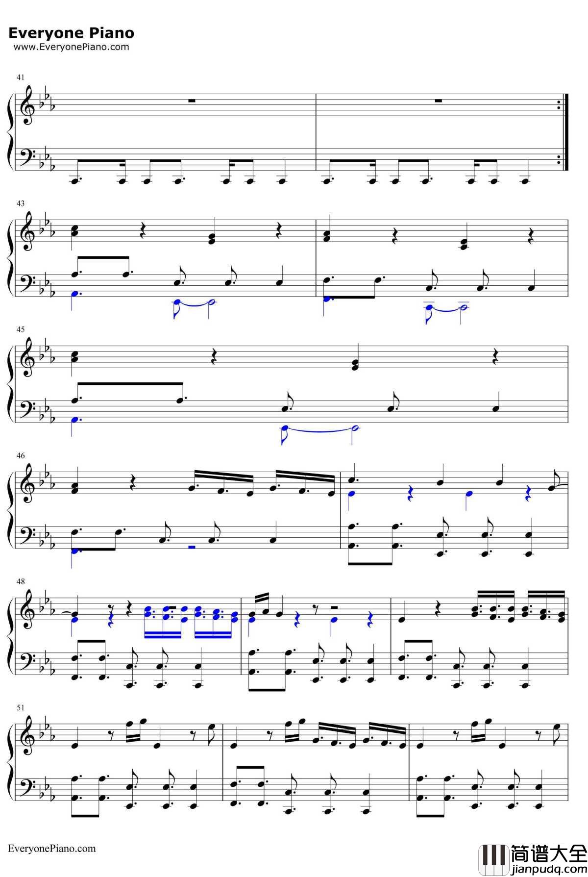 Down钢琴谱_FifthHarmony