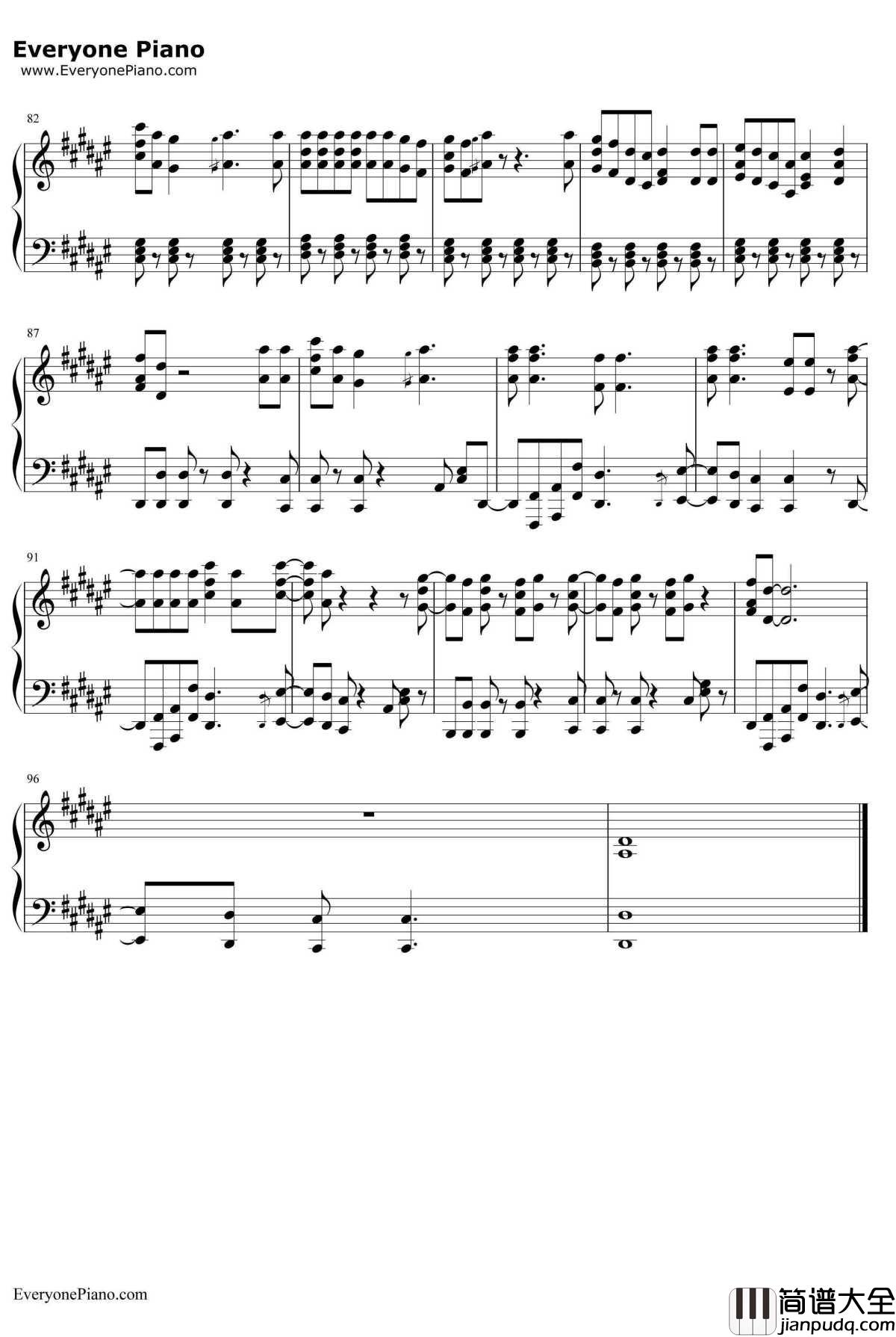 Beat_It钢琴谱_迈克尔·杰克逊MichaelJackson