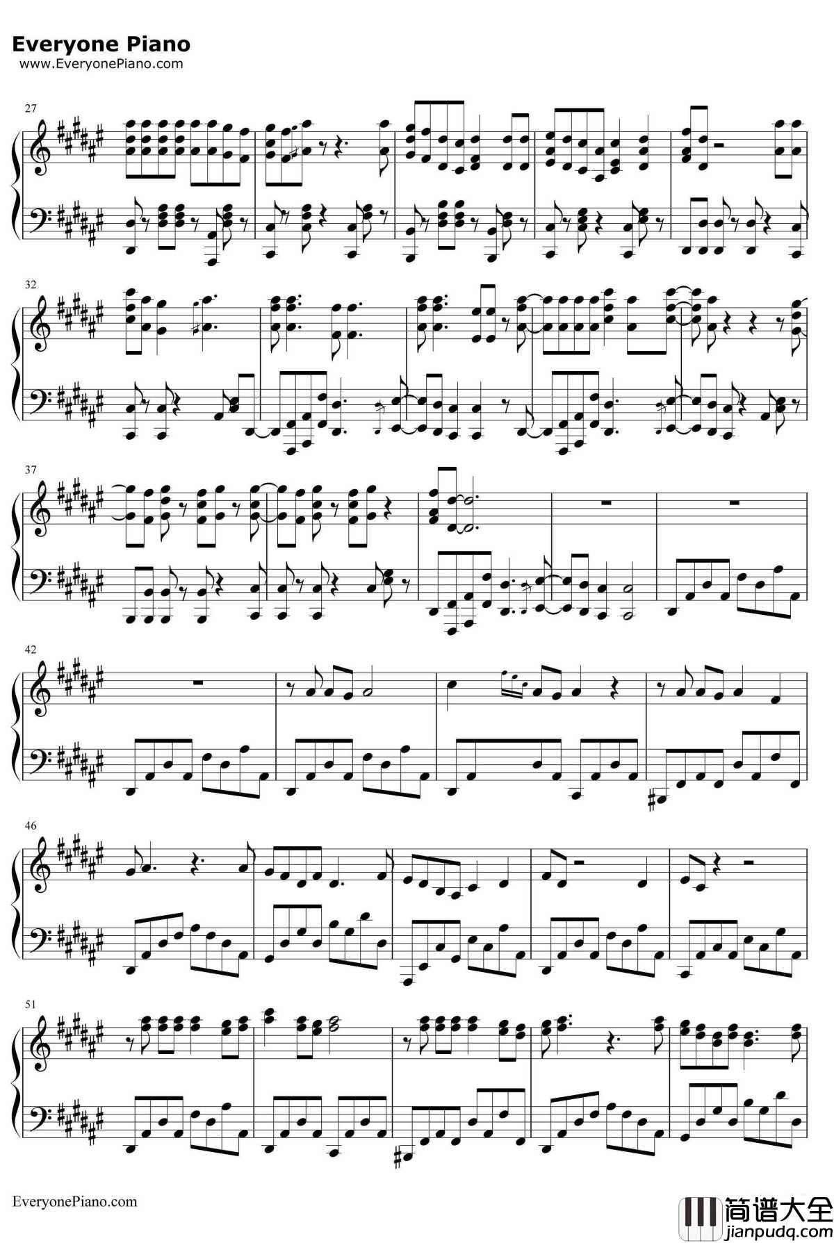 Beat_It钢琴谱_迈克尔·杰克逊MichaelJackson