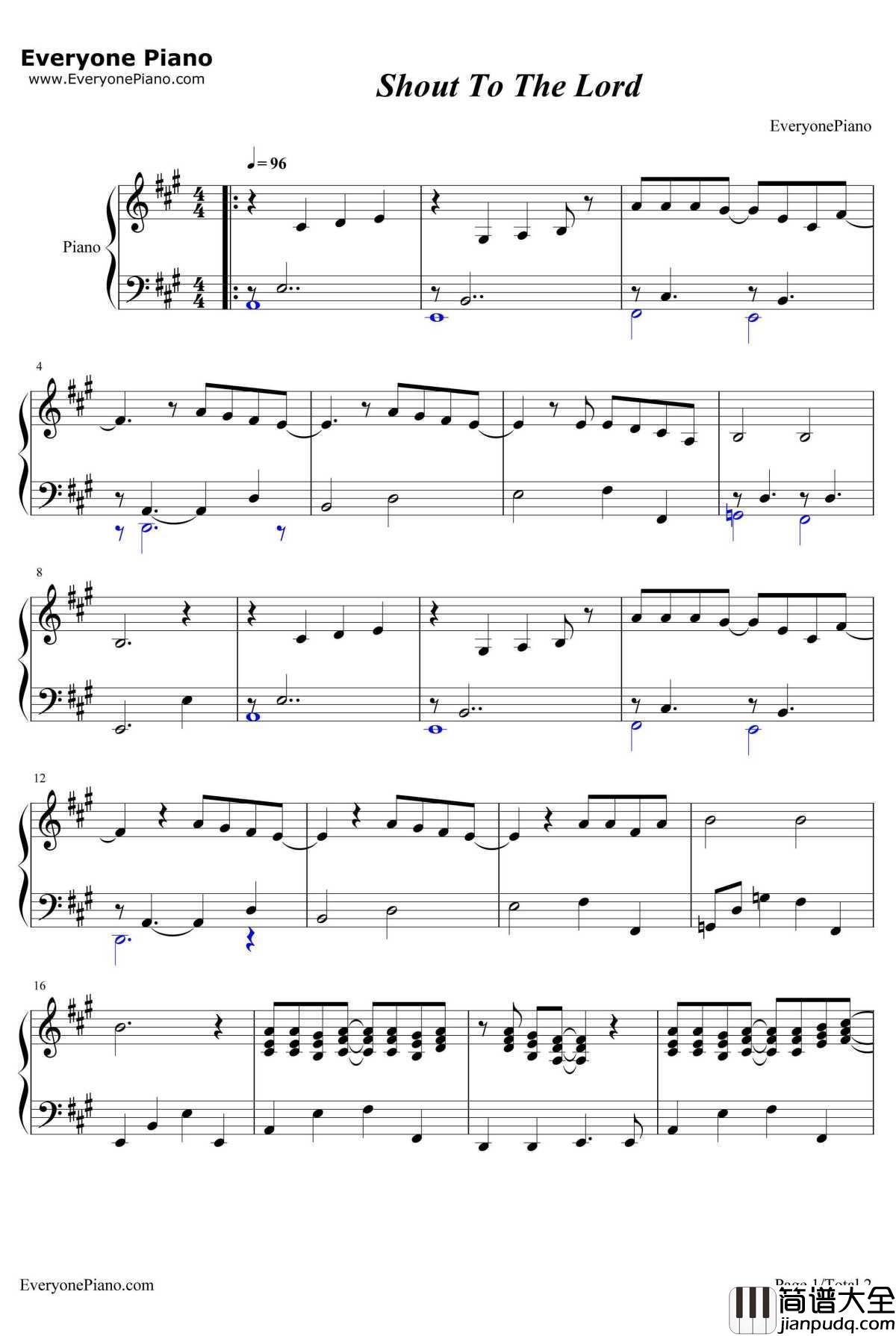 Shout_to_the_Lord钢琴谱_Hillsong