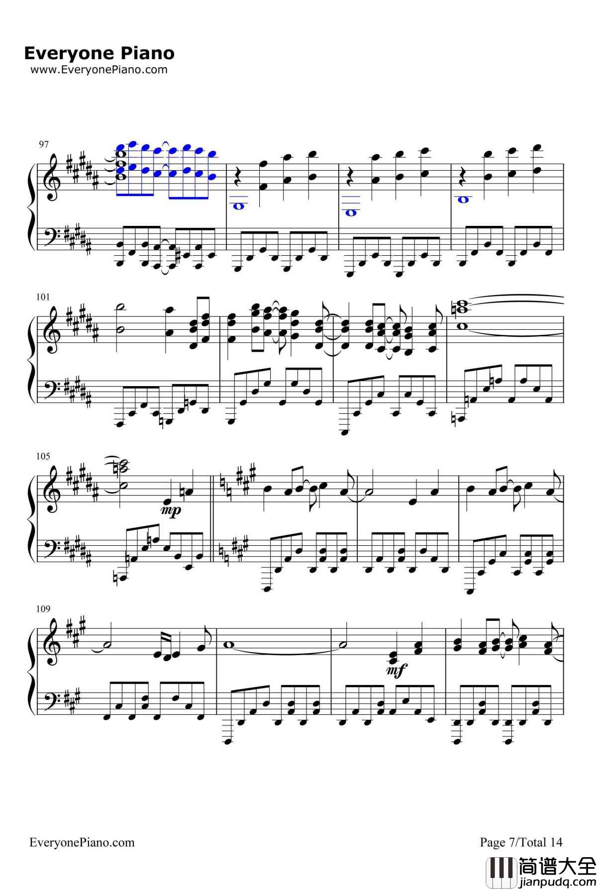 終わりの世界から钢琴谱_麻枝准やなぎなぎ_麻枝准