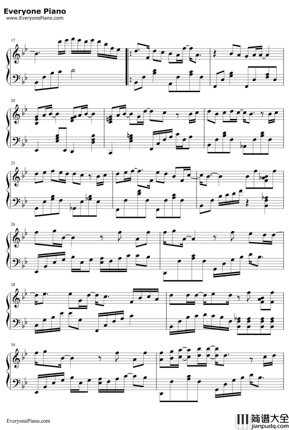 淘汰钢琴谱_陈奕迅