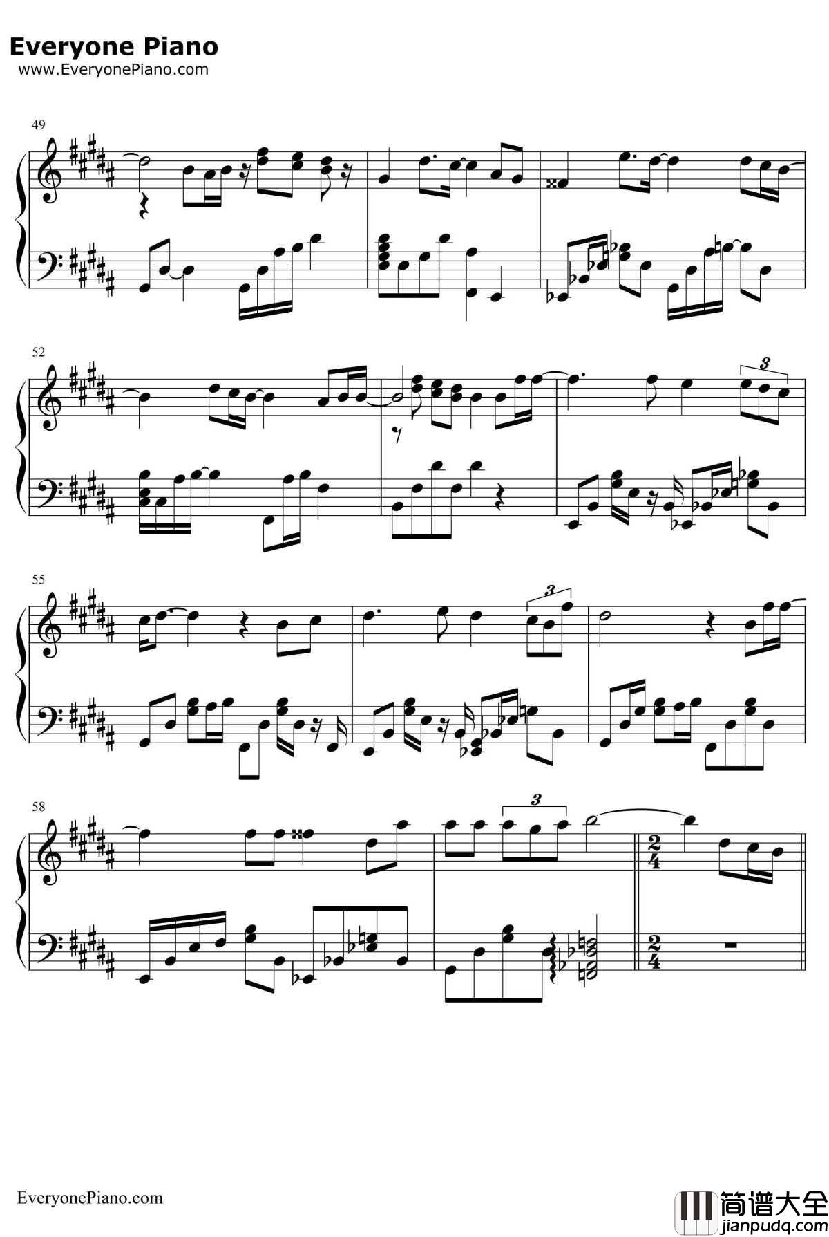 Only_Human钢琴谱_K（姜尹成）_一公升眼泪主题曲