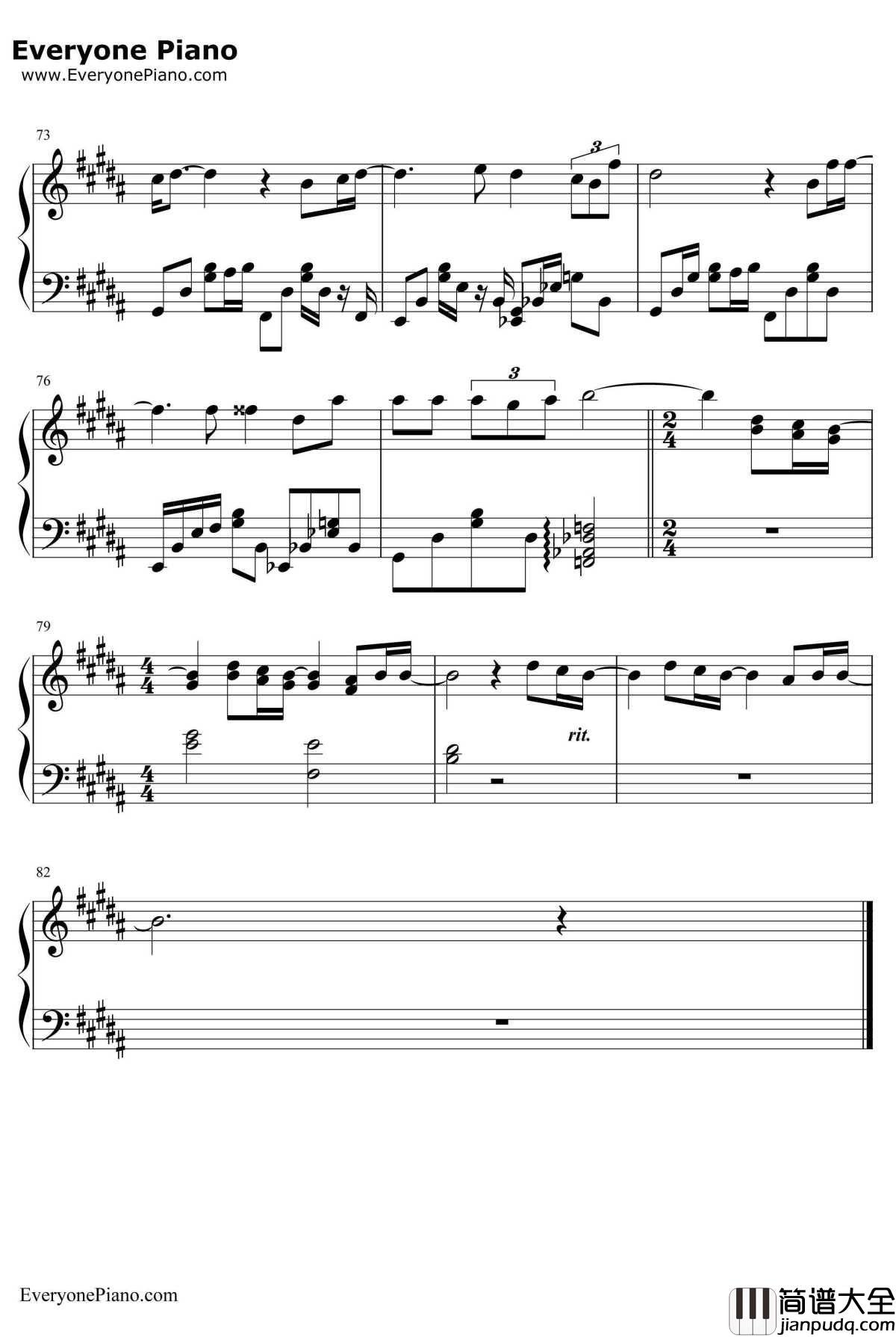 Only_Human钢琴谱_K（姜尹成）_一公升眼泪主题曲