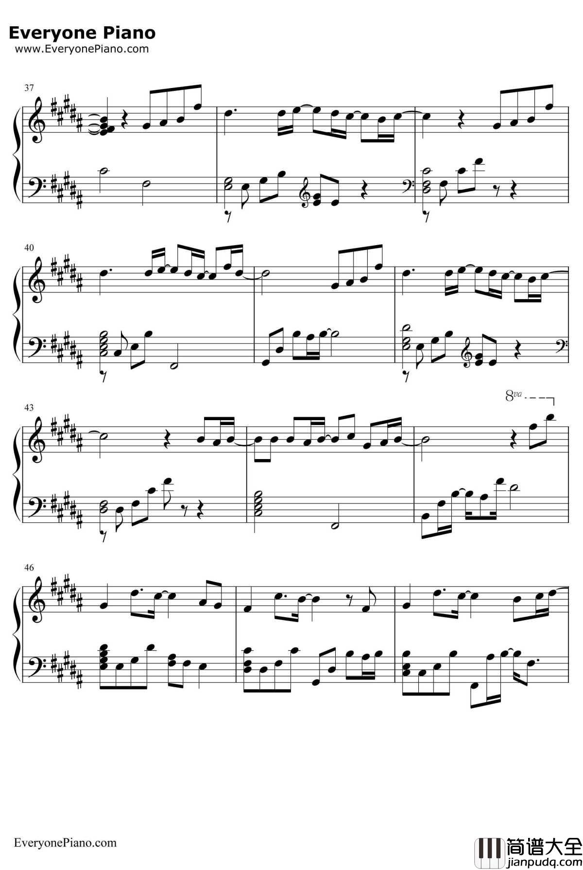 Only_Human钢琴谱_K（姜尹成）_一公升眼泪主题曲