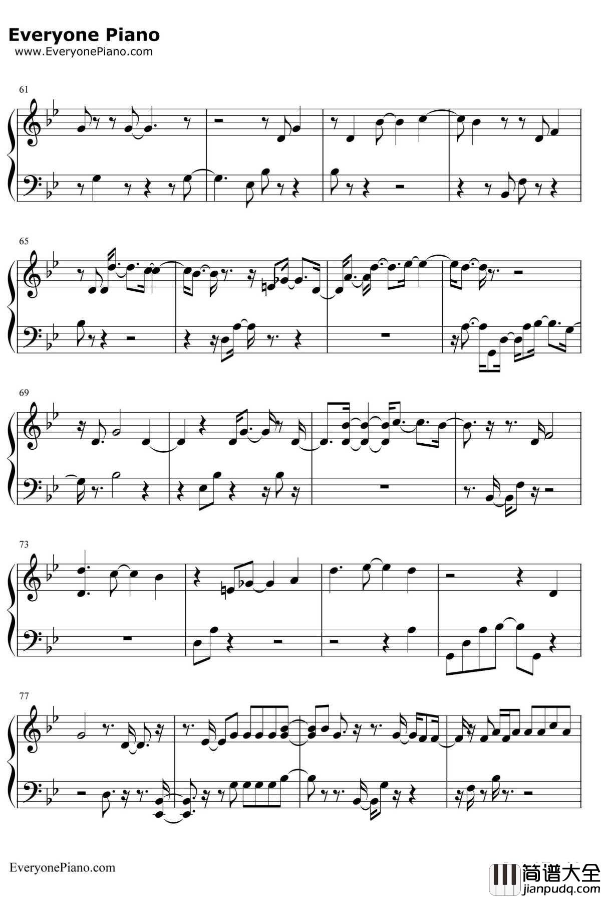 Lonely钢琴谱_Sistar