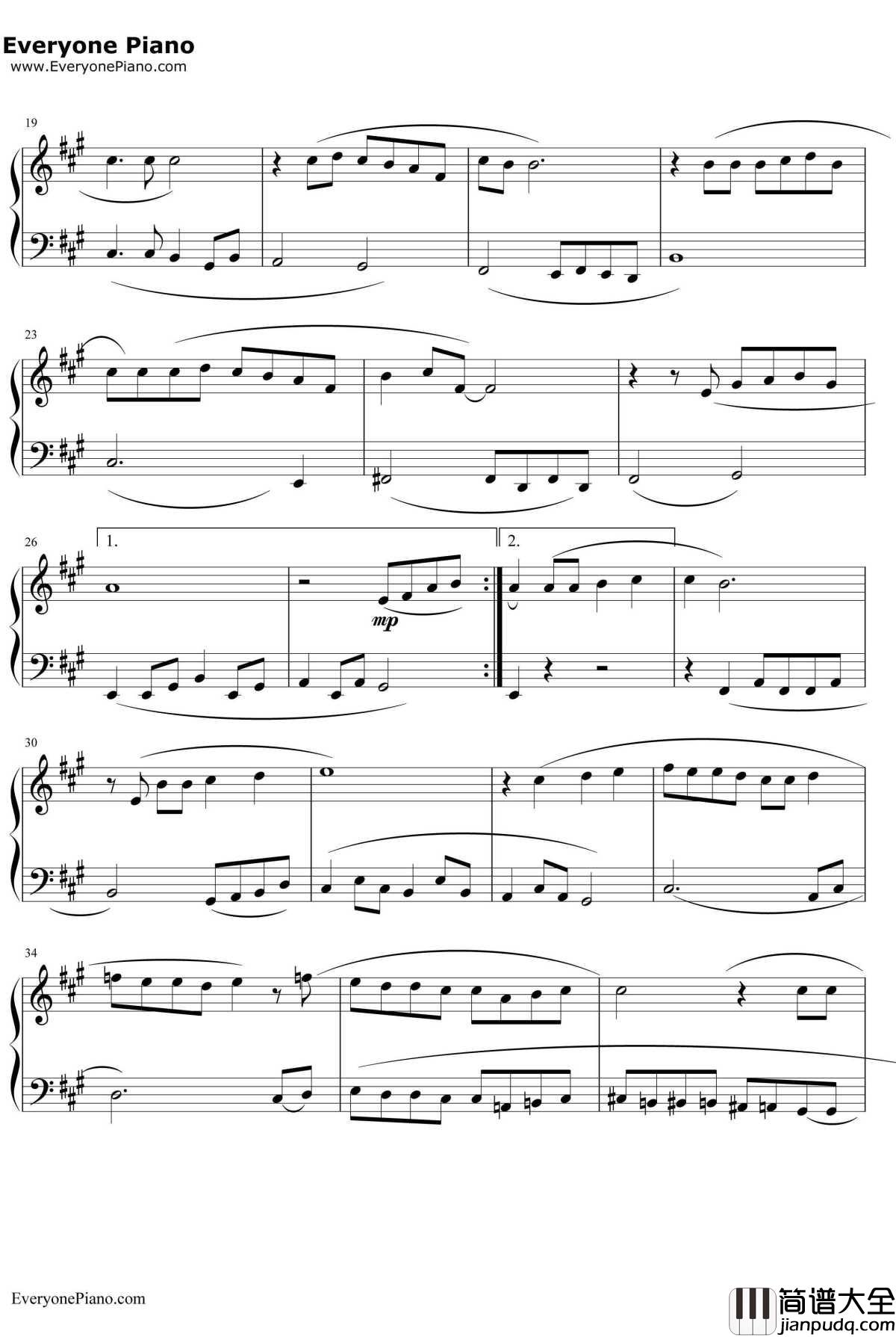 Vincent钢琴谱_DonMcLean