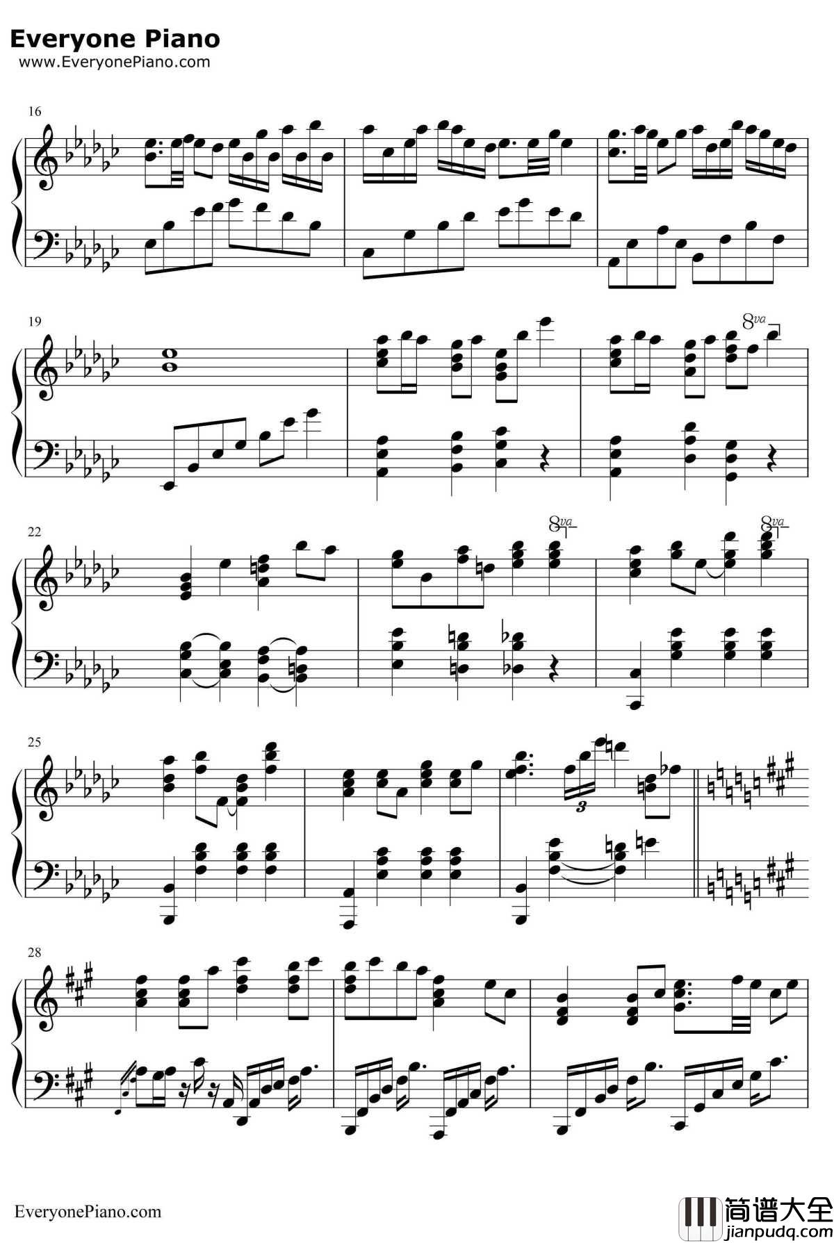 凛として咲く花の如く钢琴谱_红色リトマス_pop'nmusic