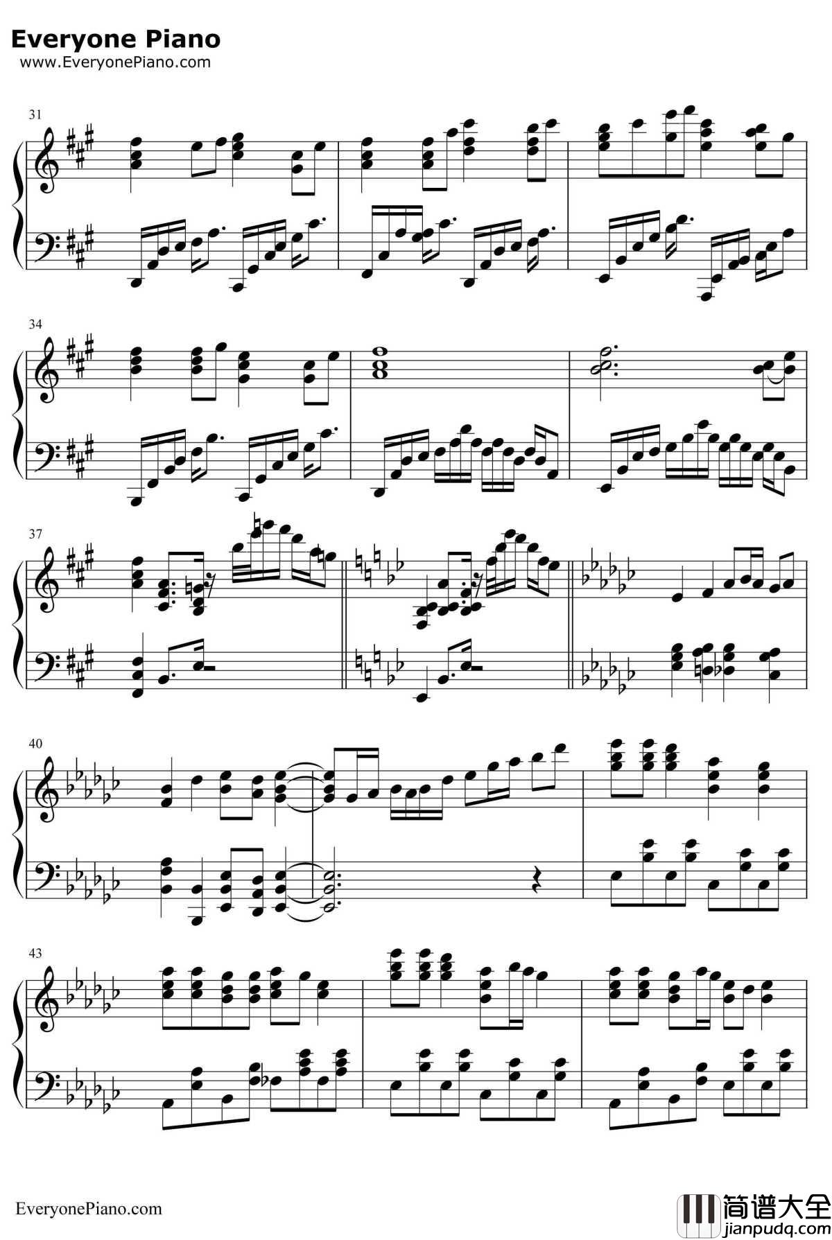 凛として咲く花の如く钢琴谱_红色リトマス_pop'nmusic