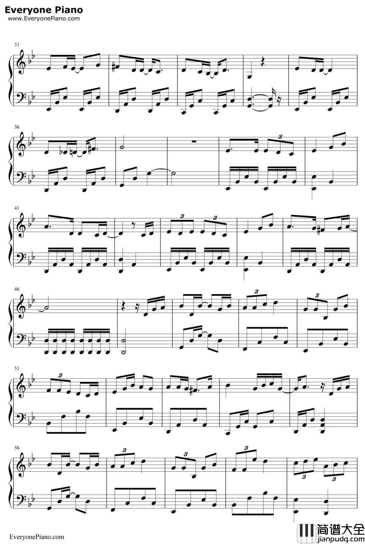 蝶恋花钢琴谱_邓紫棋_天龙八部主题曲