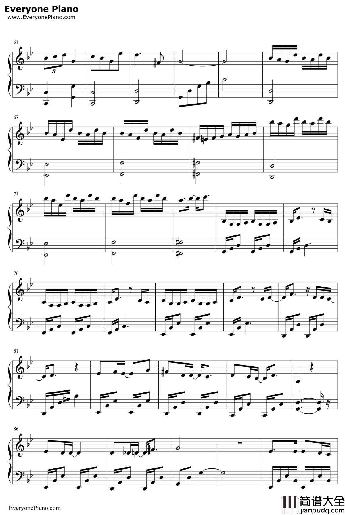 蝶恋花钢琴谱_邓紫棋_天龙八部主题曲