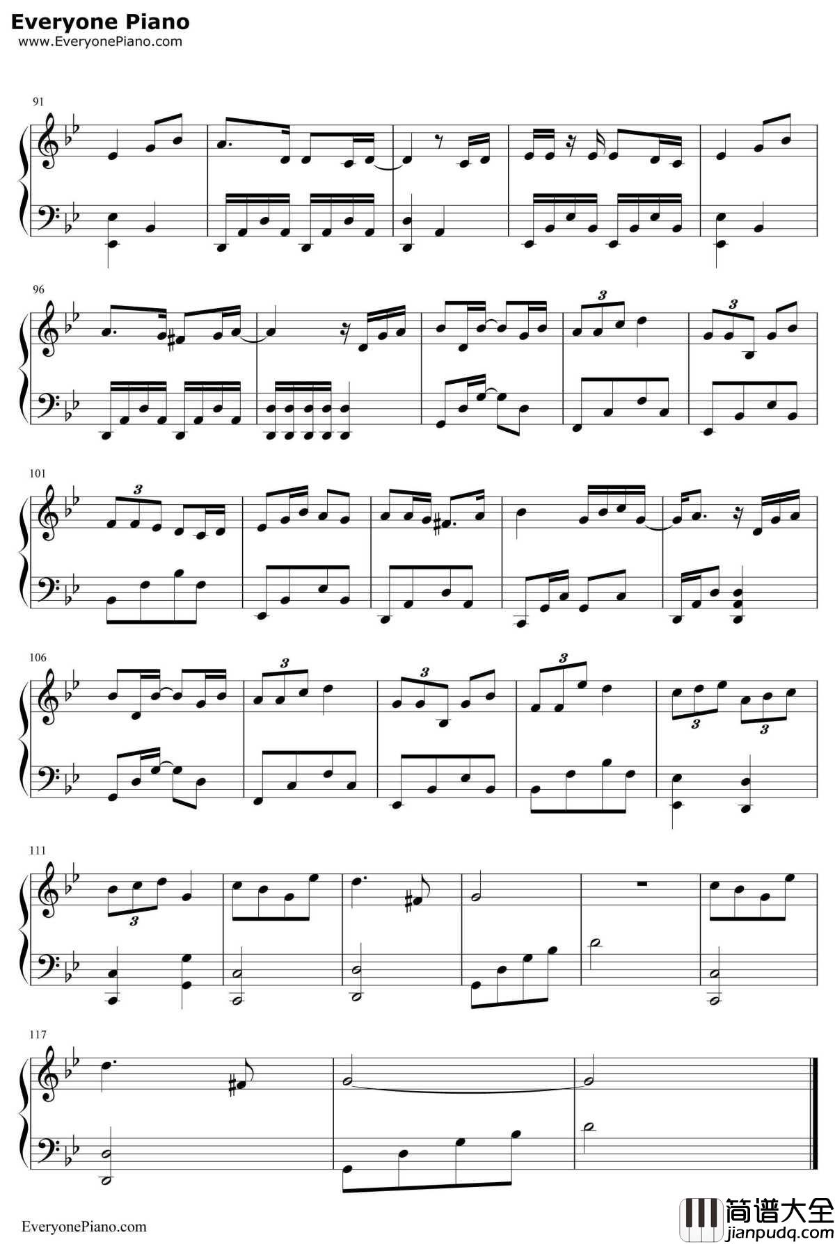 蝶恋花钢琴谱_邓紫棋_天龙八部主题曲