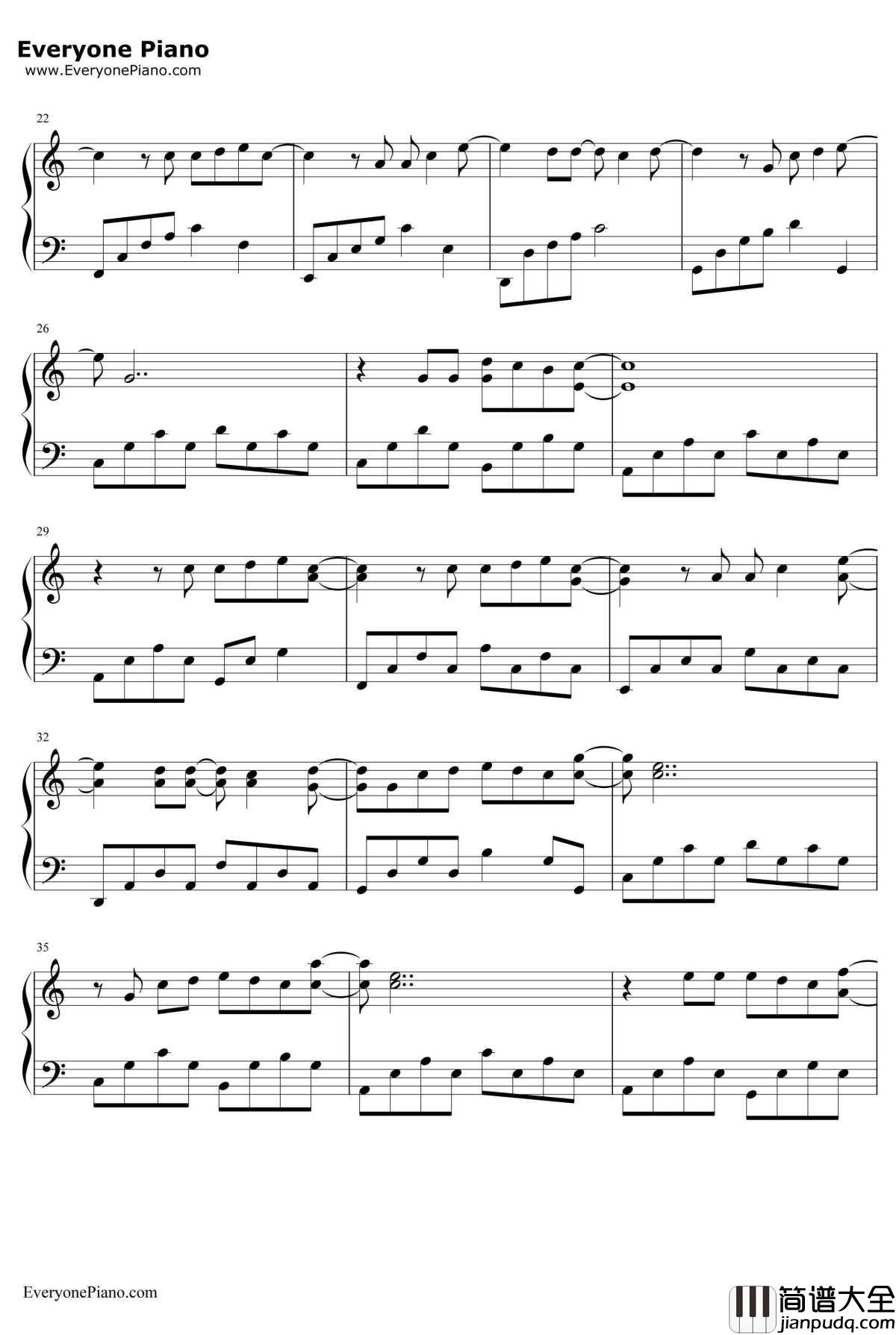 星星钢琴谱_牛奶咖啡_旋风少女插曲