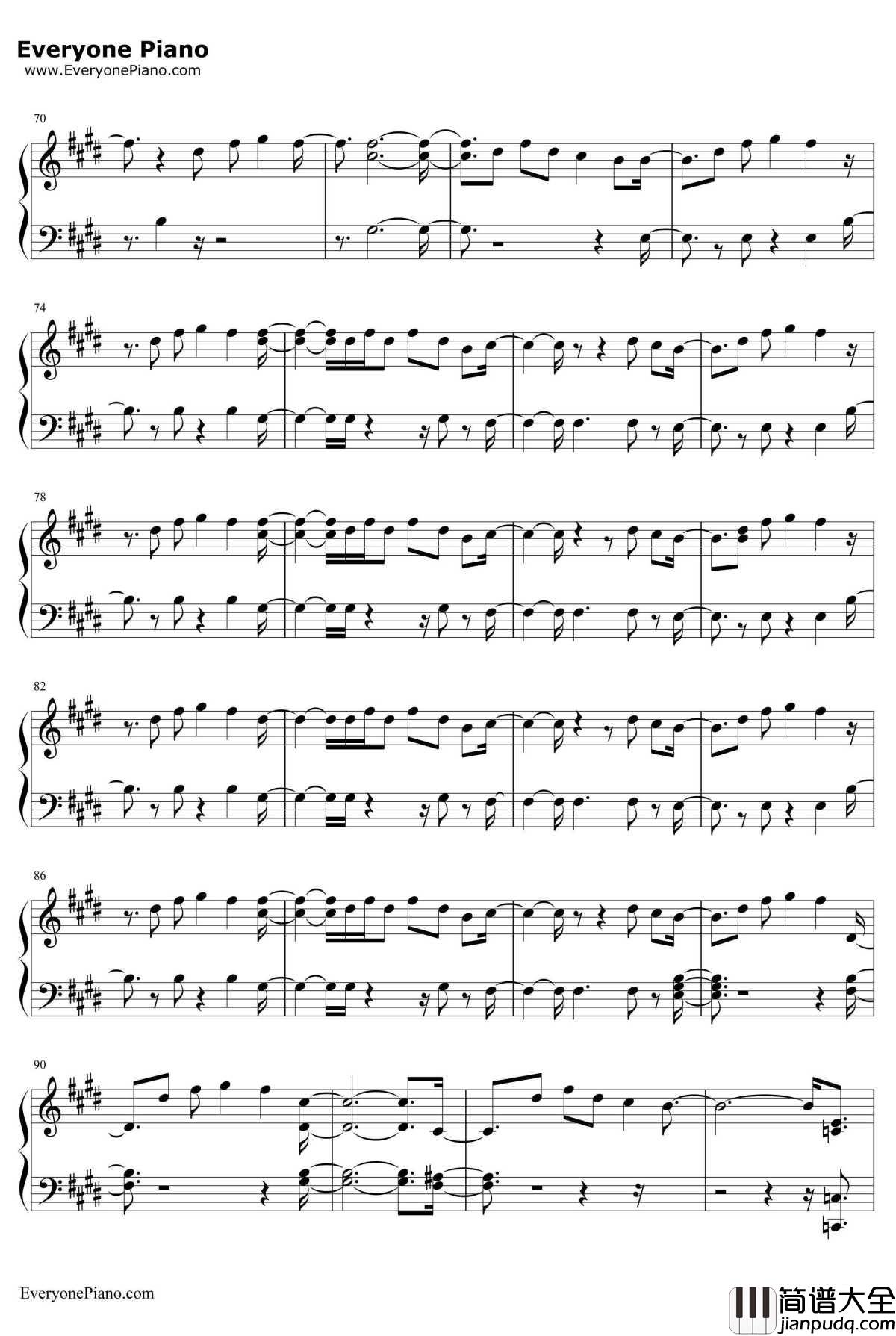 Just_Hold_On钢琴谱_SteveAokiandLouisTomlinson