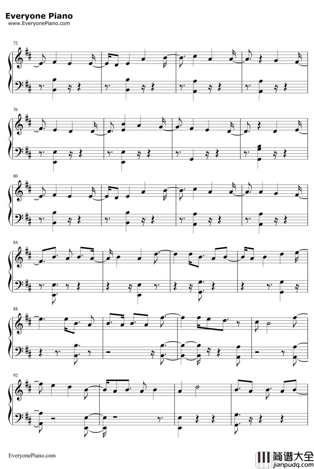 One_Woman_Man钢琴谱_JohnLegend_五十度黑OST