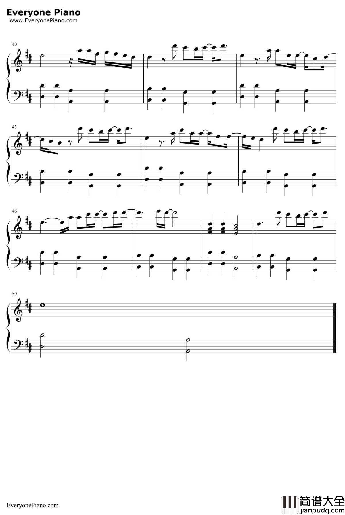 我钢琴谱_张靓颖