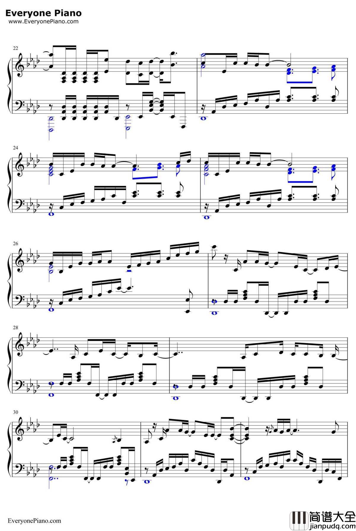 Stay_Alive钢琴谱_爱蜜莉雅（CV:高桥李依）_Re从零开始的异世界生活ED2