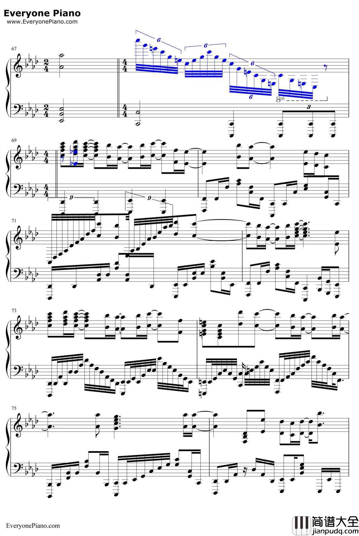 Stay_Alive钢琴谱_爱蜜莉雅（CV:高桥李依）_Re从零开始的异世界生活ED2