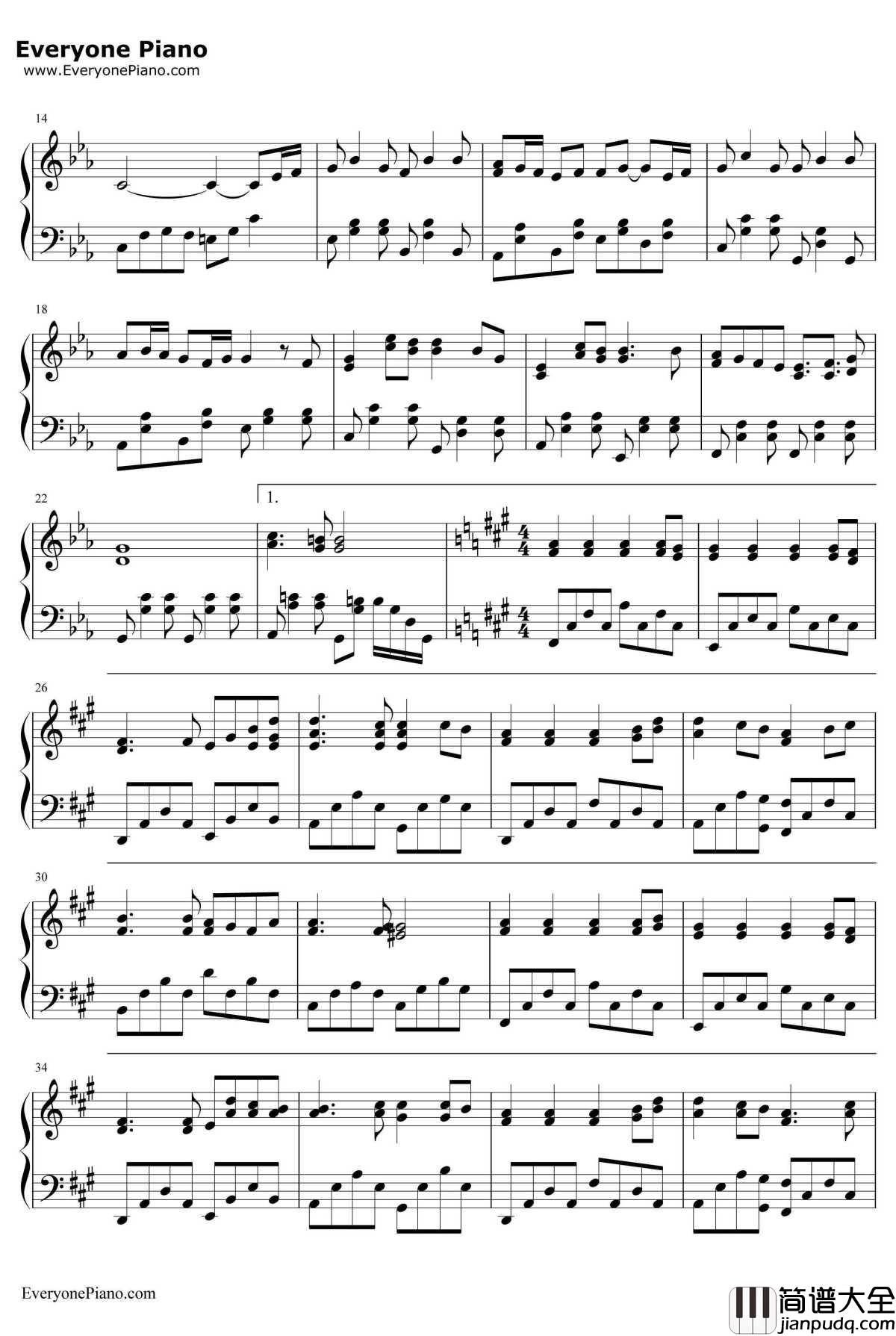 光の旋律钢琴谱_Kalafina_空之音OP