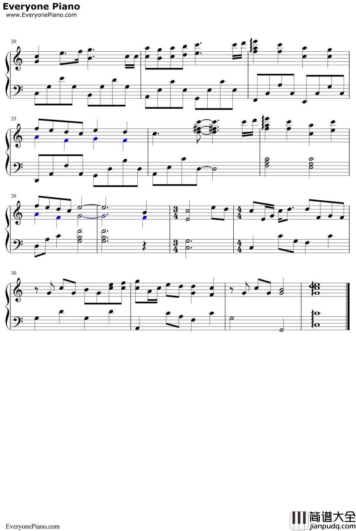 安心的温柔钢琴谱_杨洋