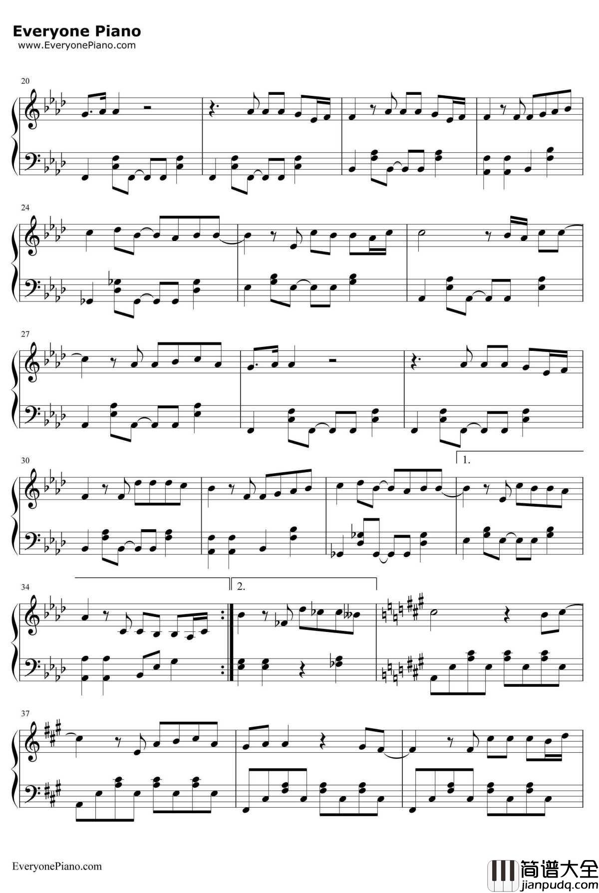 像中枪一样钢琴谱_白智英_총맞은것처럼