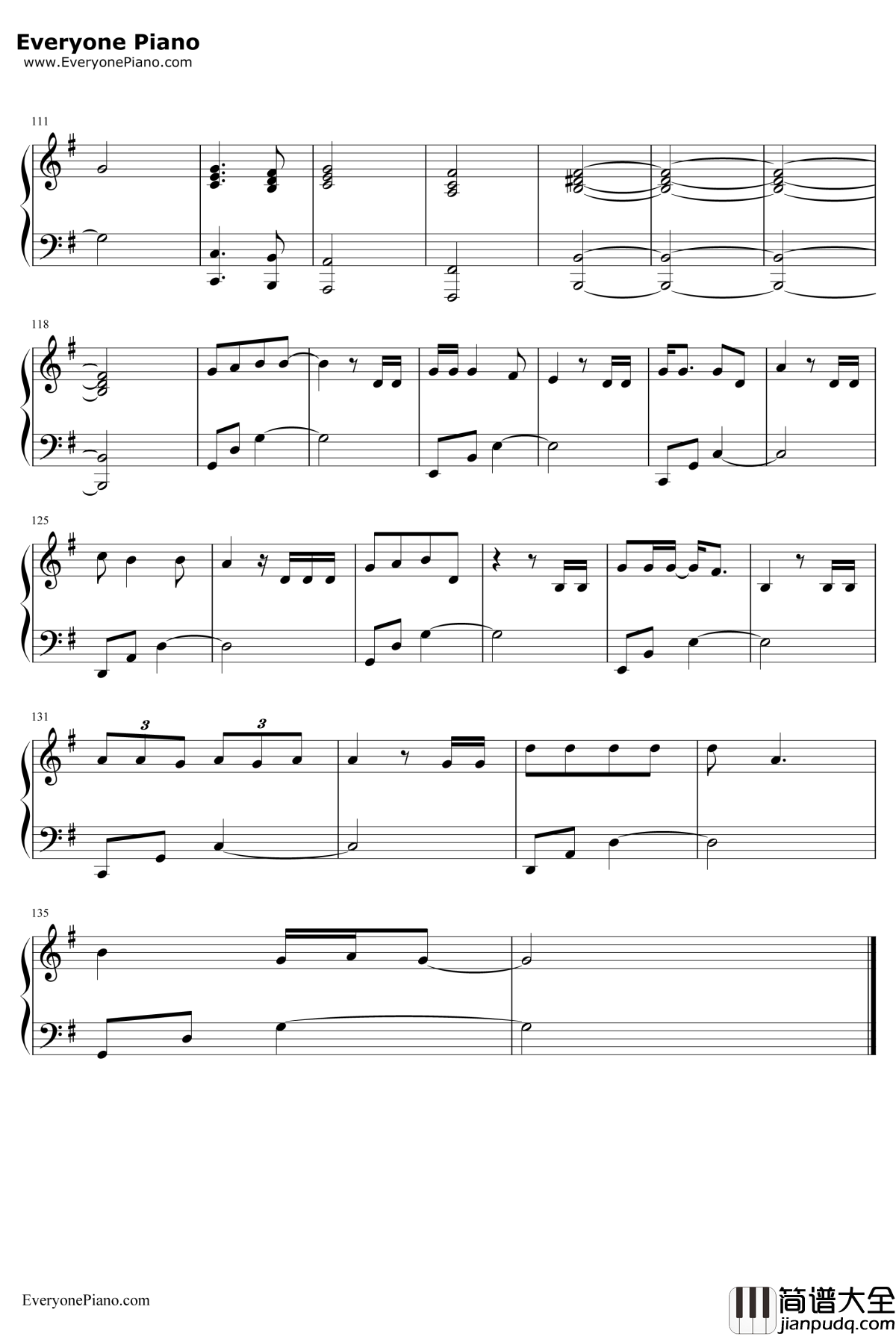 越过山丘钢琴谱_杨宗纬