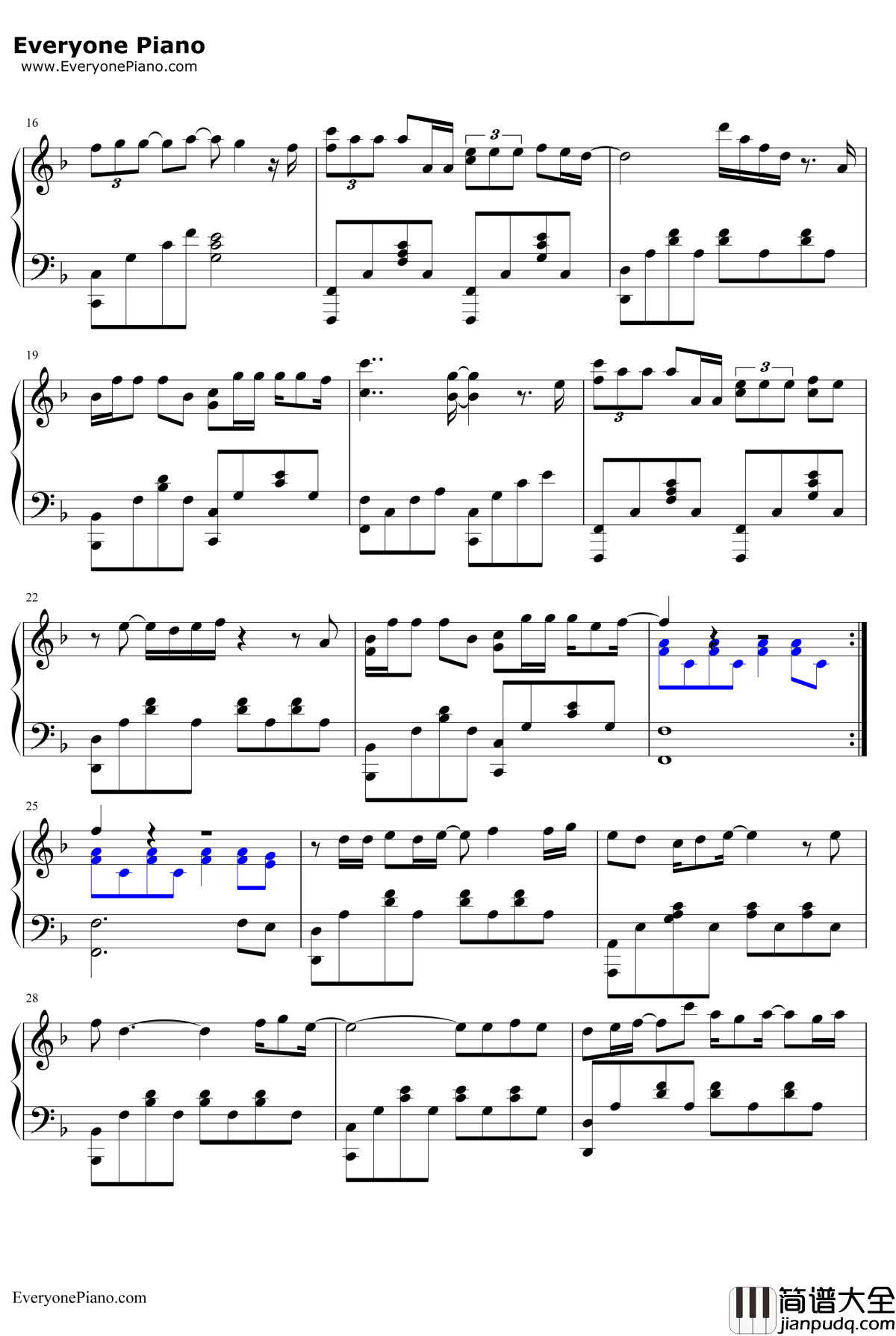 Everything_In_The_World钢琴谱_曲婉婷