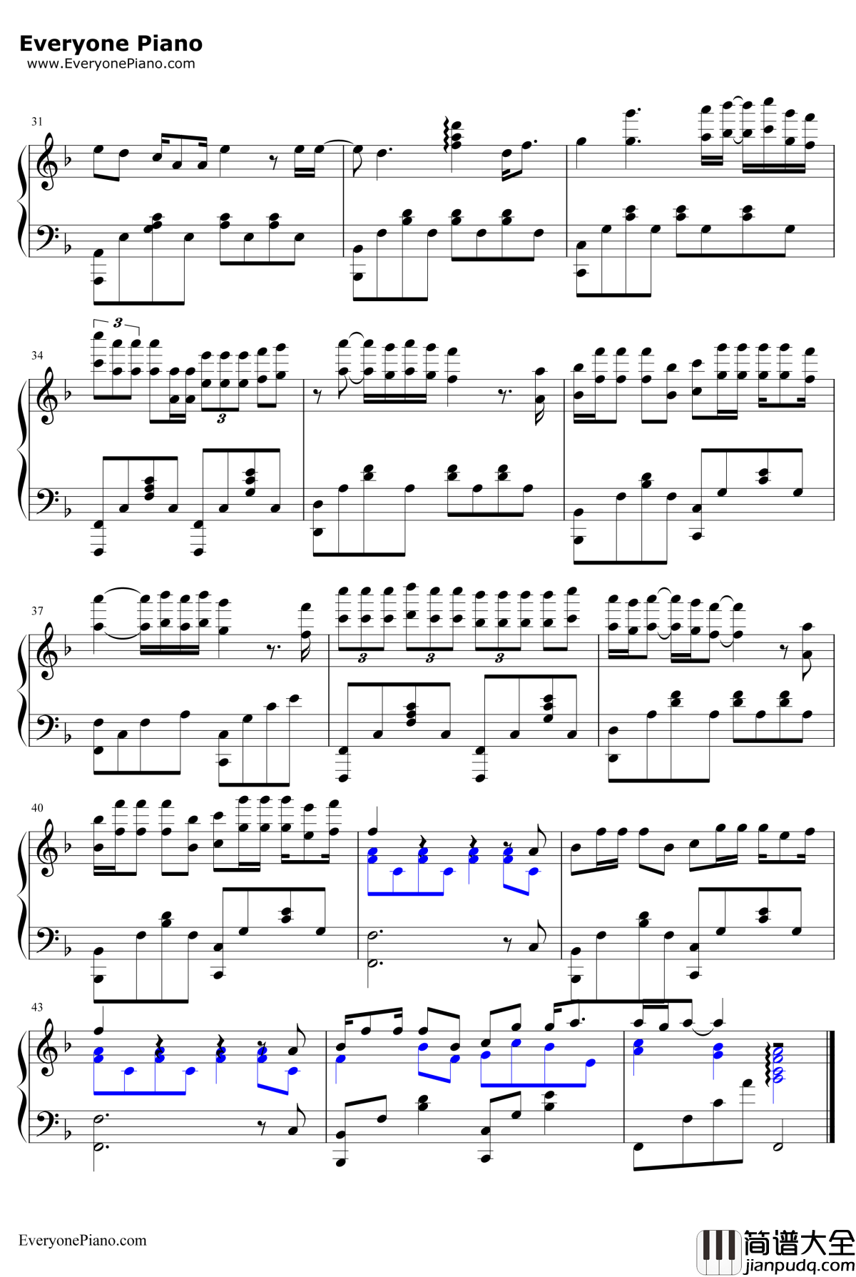 Everything_In_The_World钢琴谱_曲婉婷