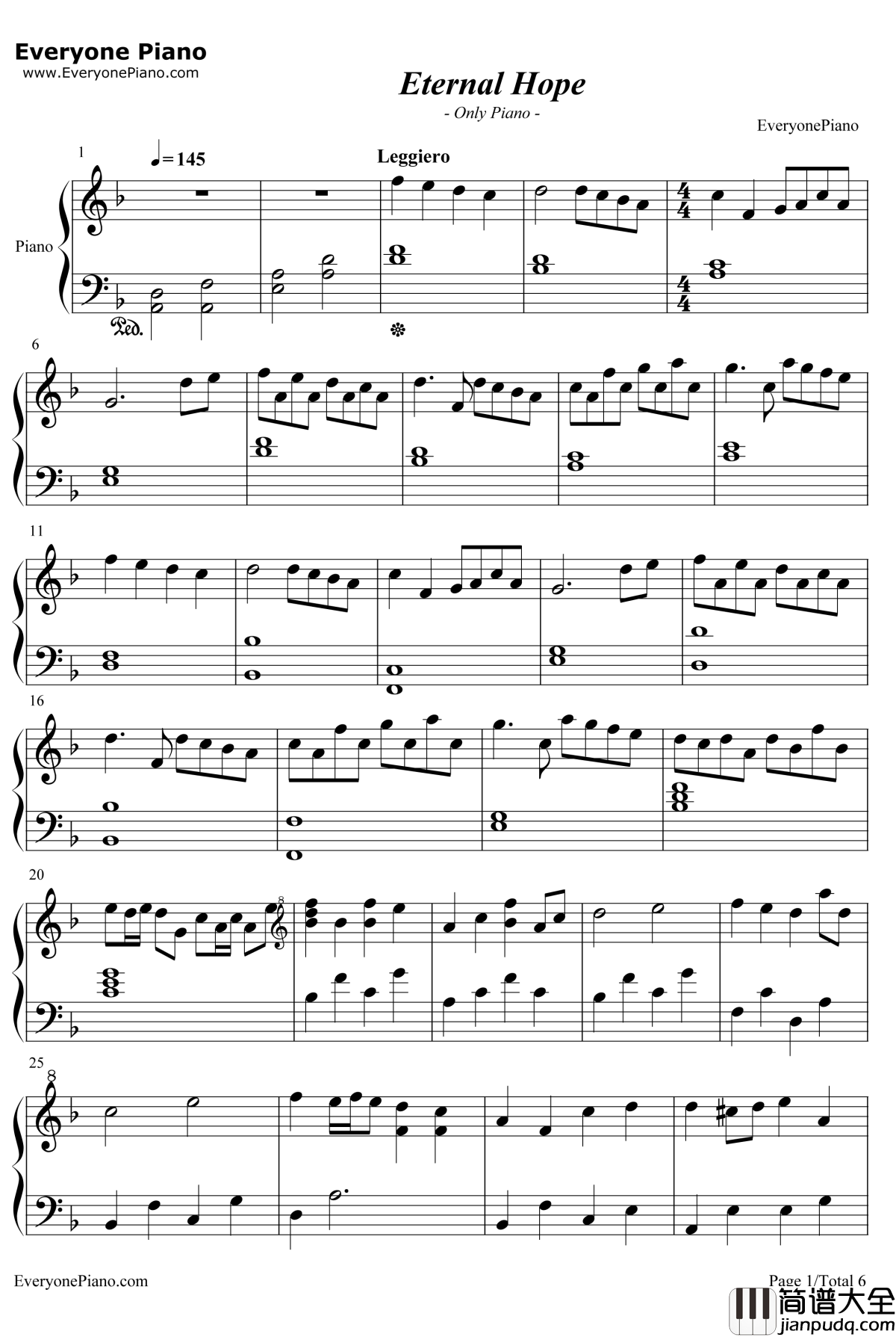 Eternal_Hope钢琴谱_ClintonNgan