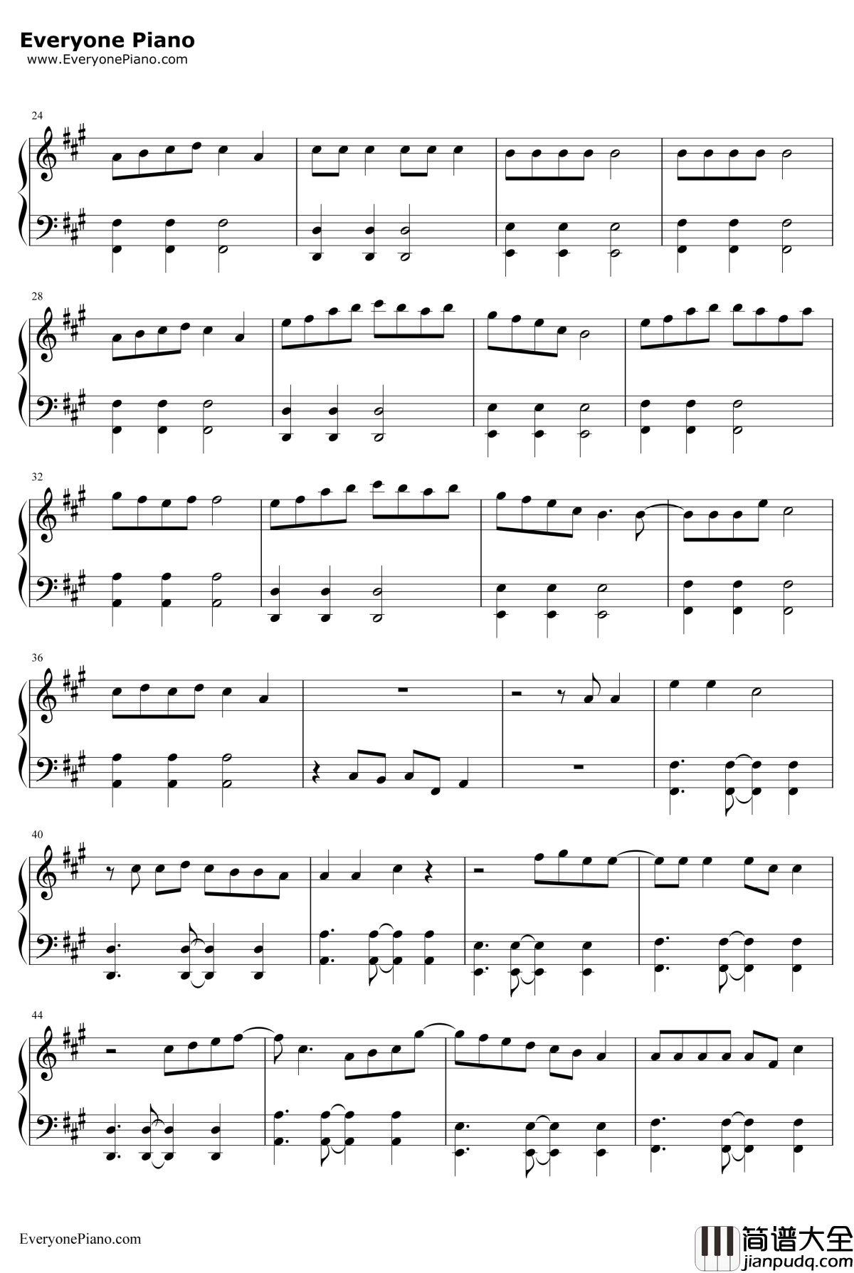 Fascination钢琴谱_周笔畅