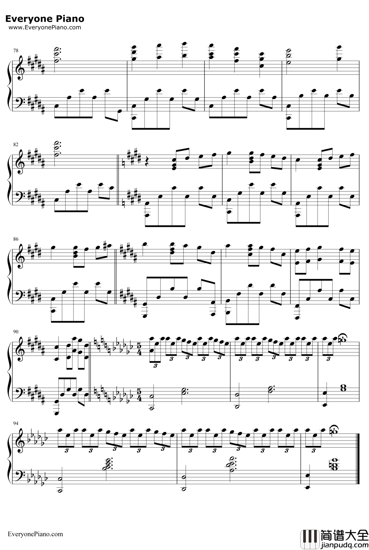 Walt钢琴谱_菅野洋子_东京残响OST