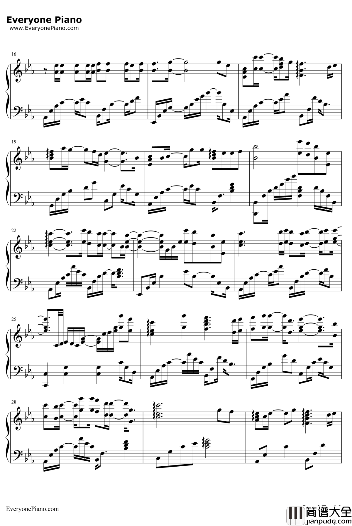 我好想你钢琴谱_潘广益