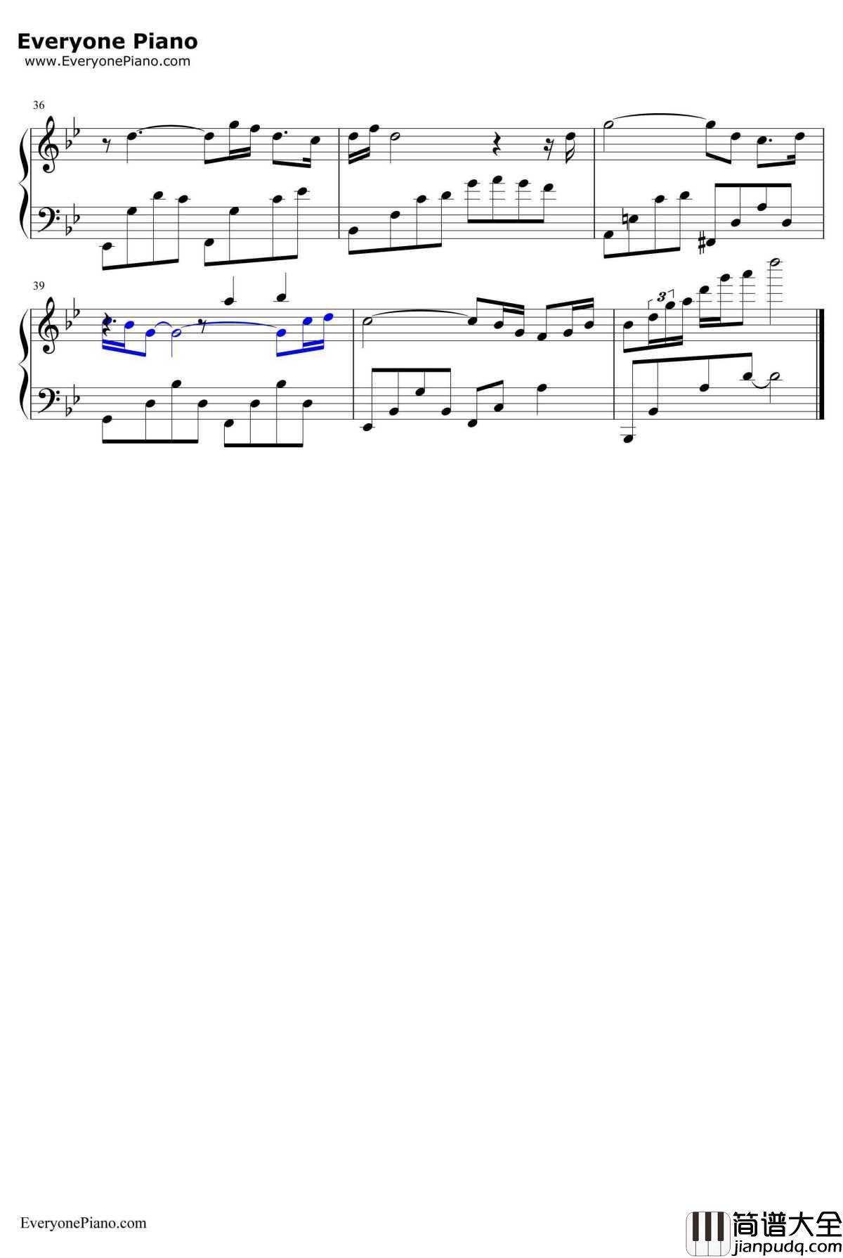 东风破钢琴谱_周杰伦