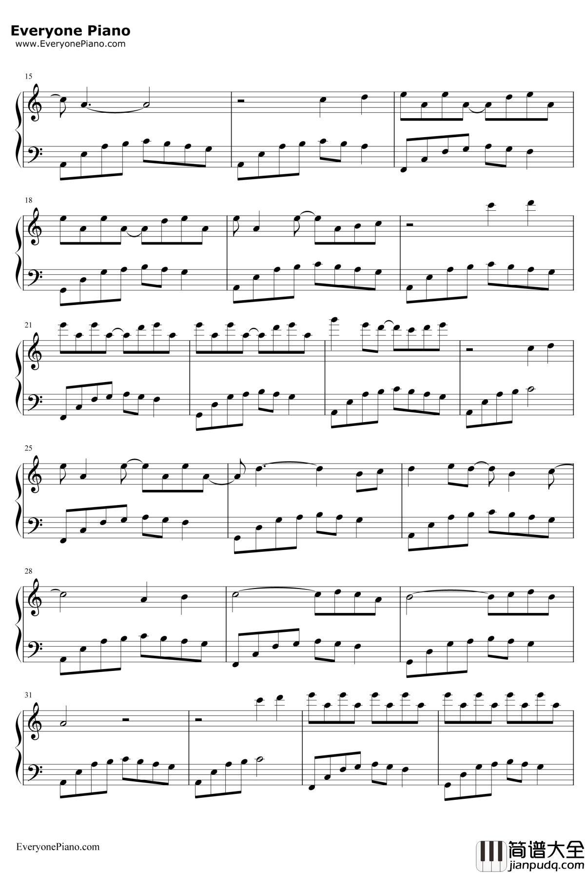 Where_Are_You钢琴谱_AniFace