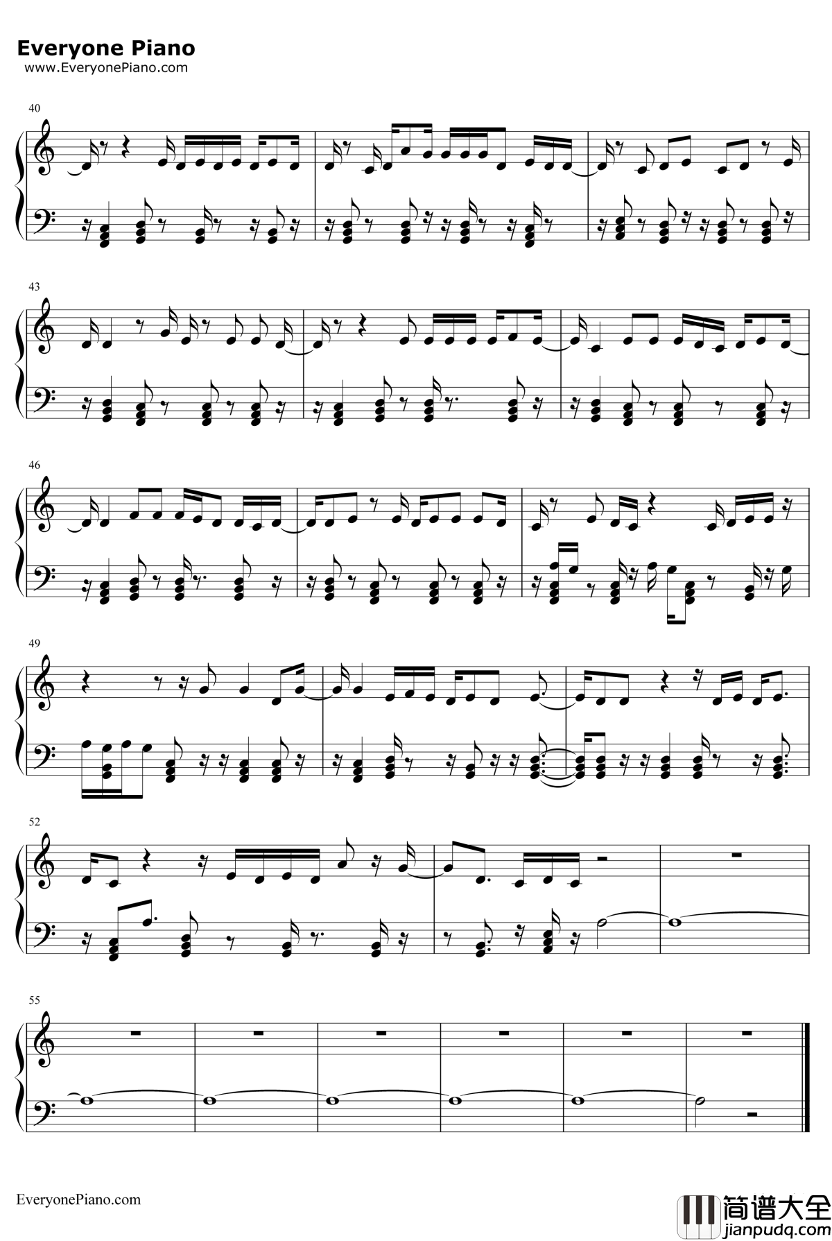 Privacy钢琴谱_ChrisBrown