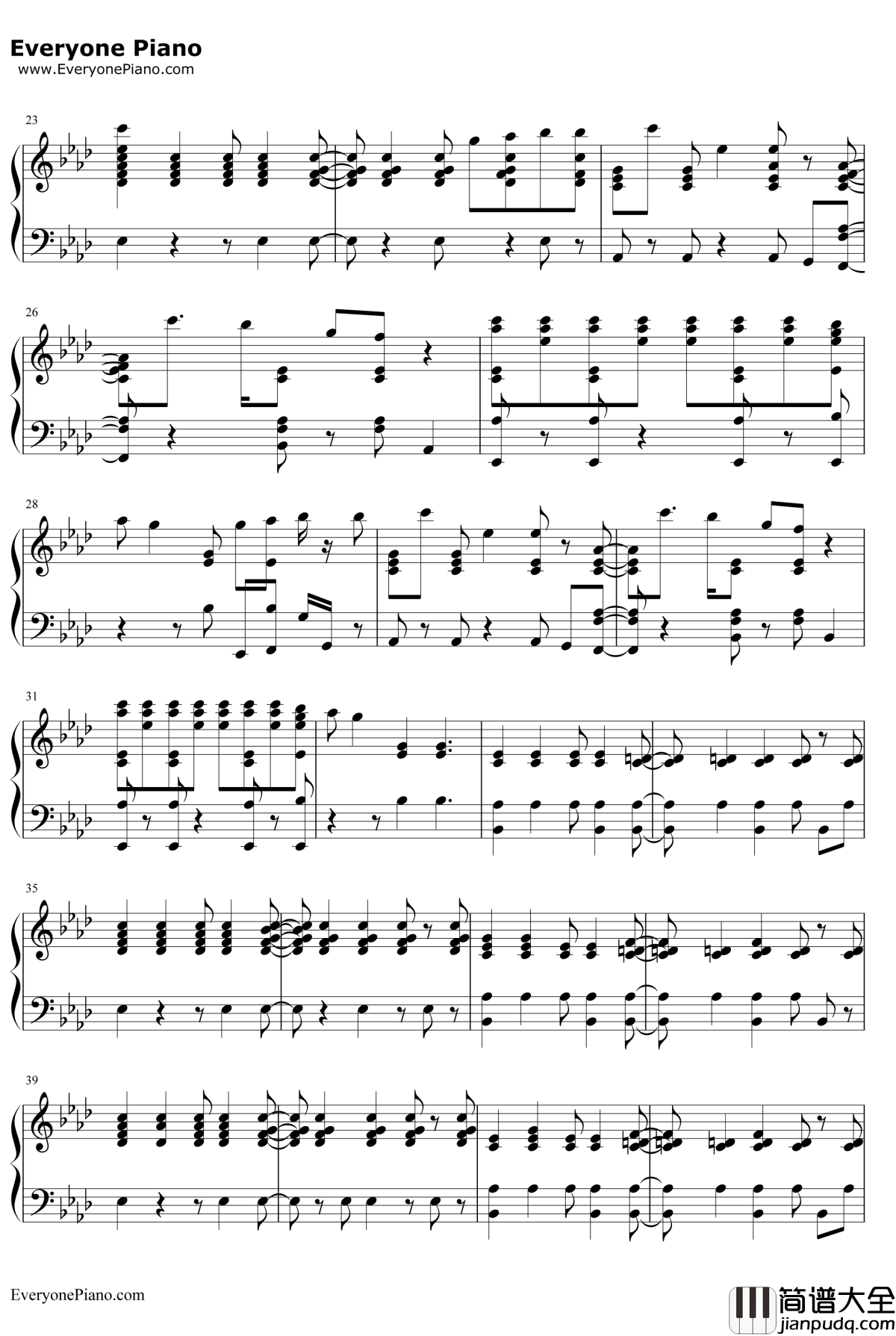 Heatstroke钢琴谱_CalvinHarris