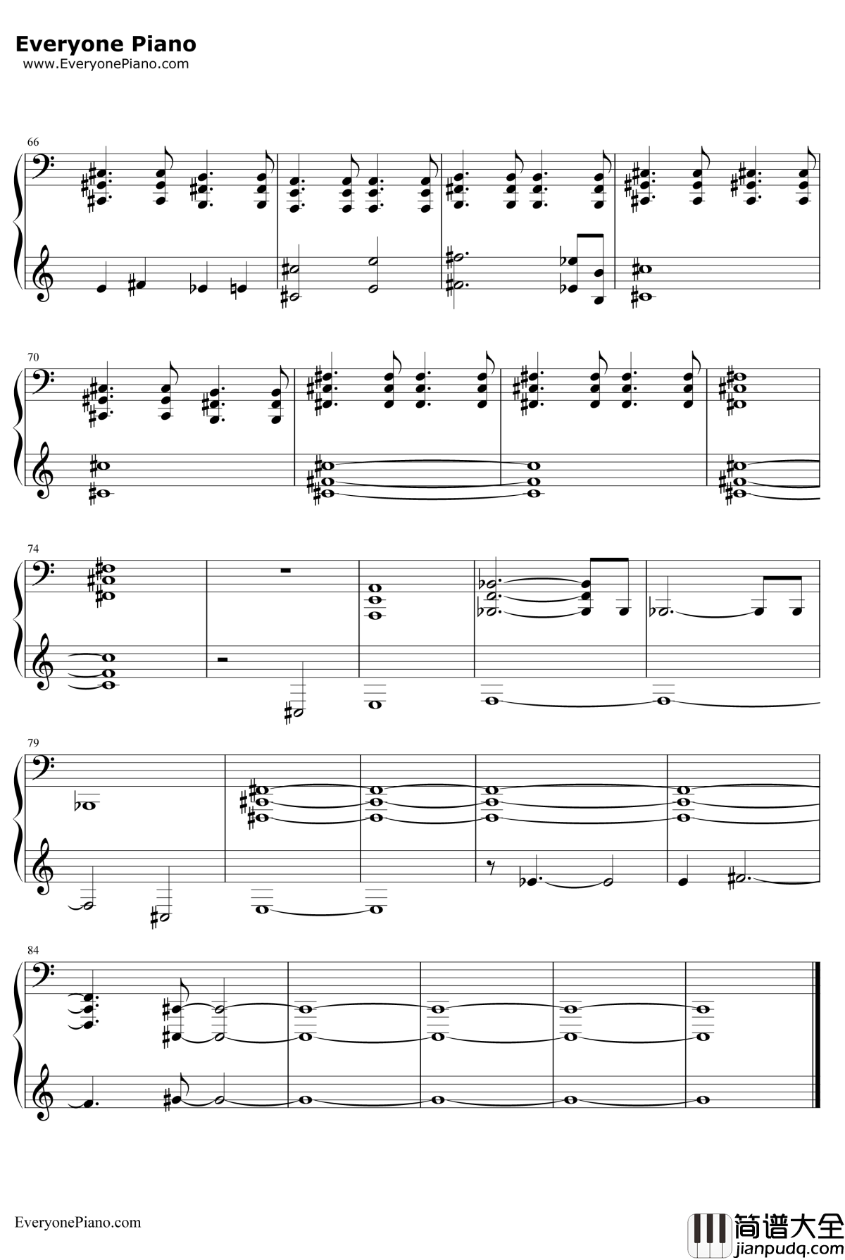 辐射4主题曲钢琴谱_InonZur_辐射4主题曲