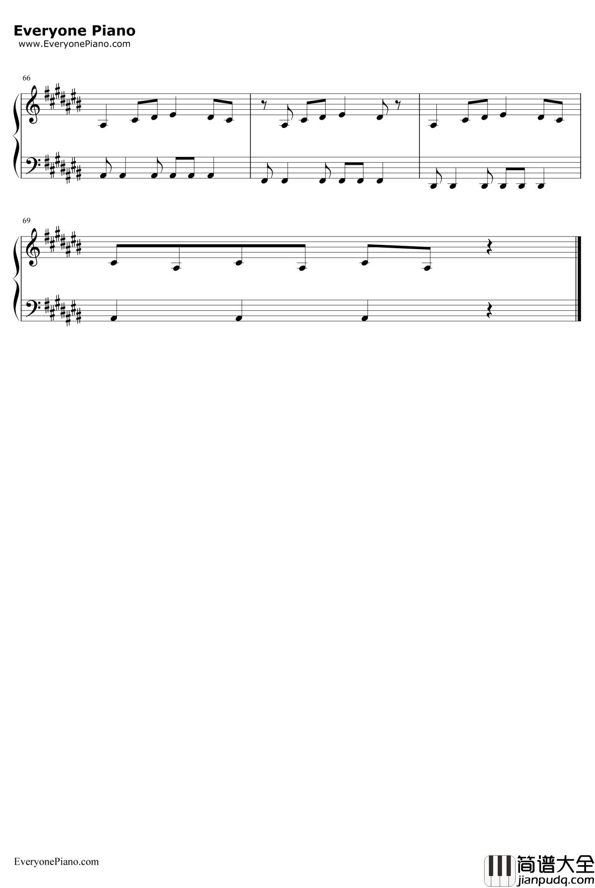 裙姊钢琴谱_李荣浩