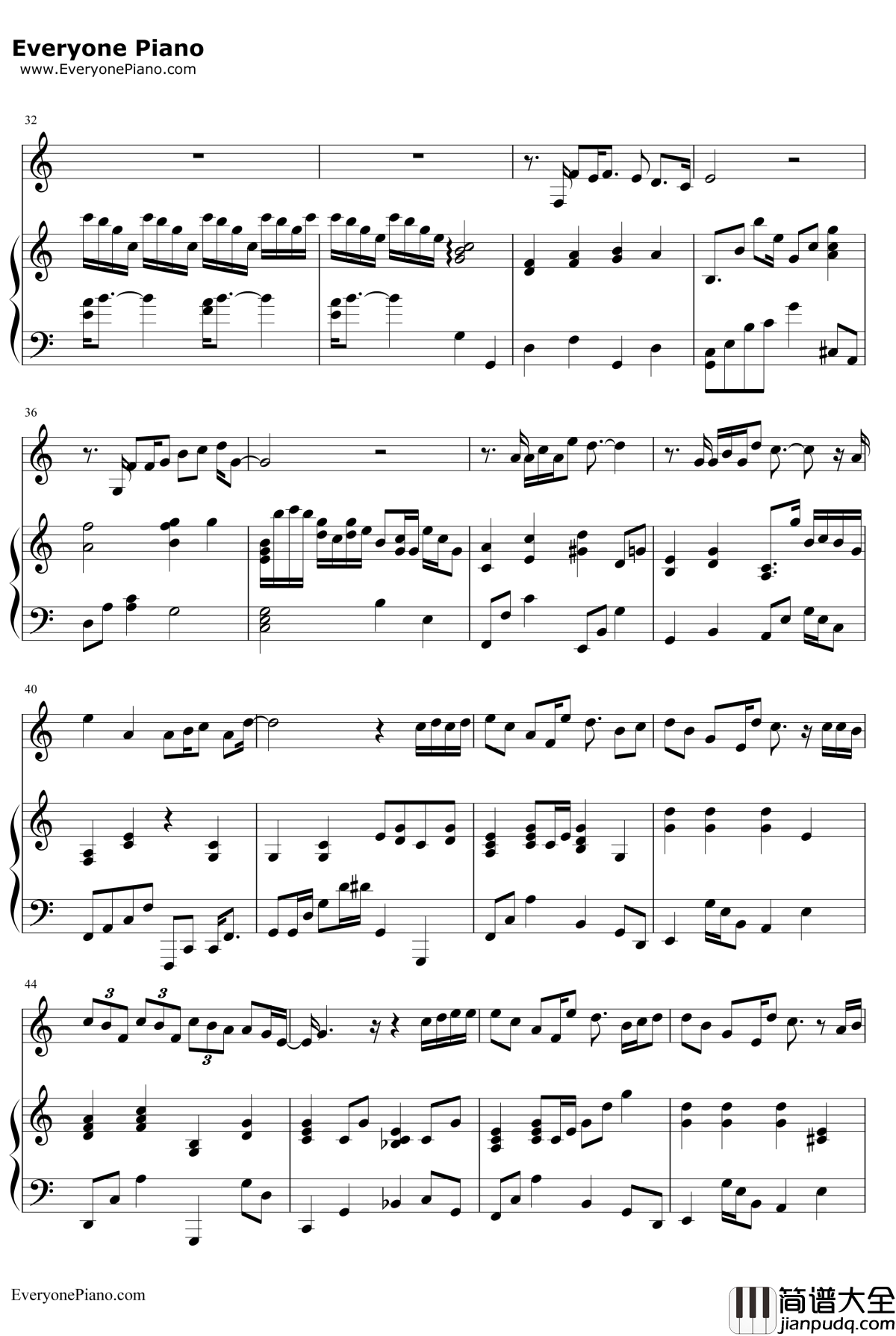 方圆几里钢琴谱_薛之谦_最熟悉的陌生人主题曲