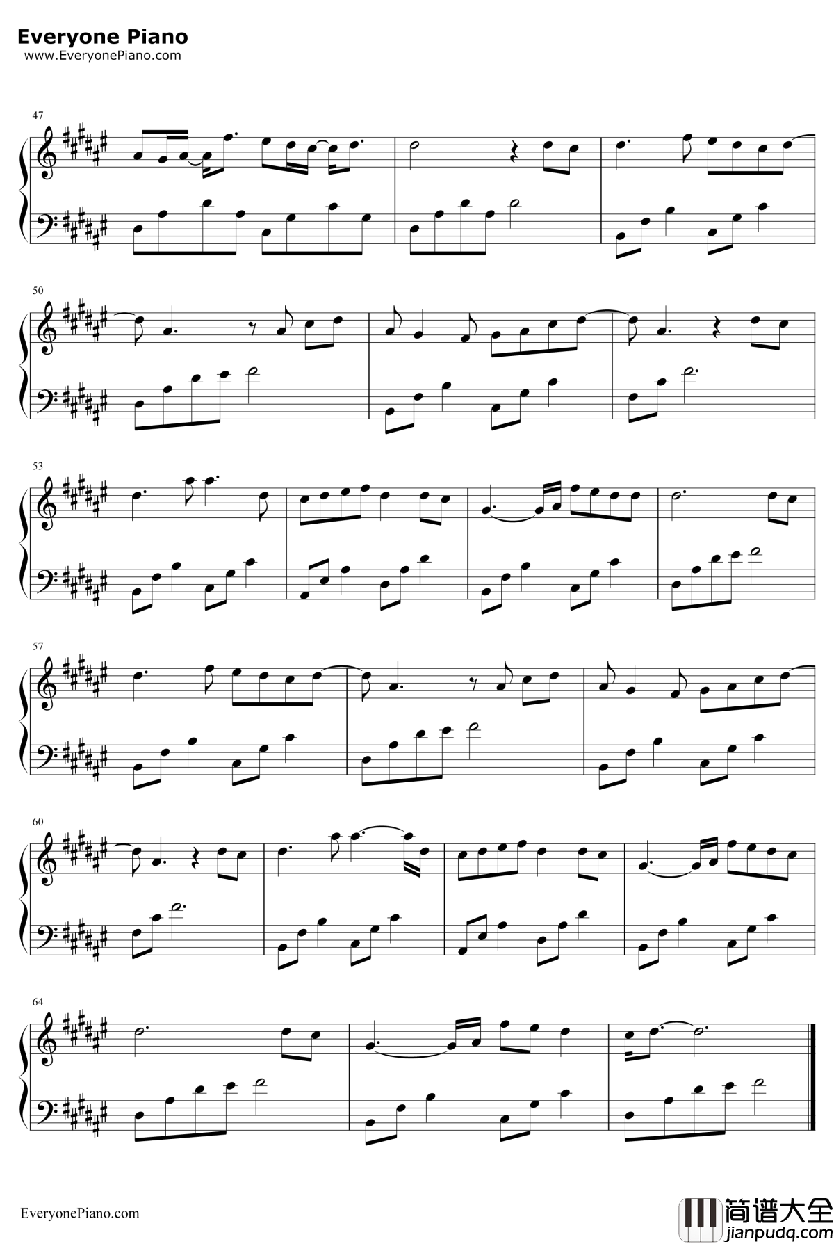 不如笑归去钢琴谱_周传雄_醉玲珑插曲