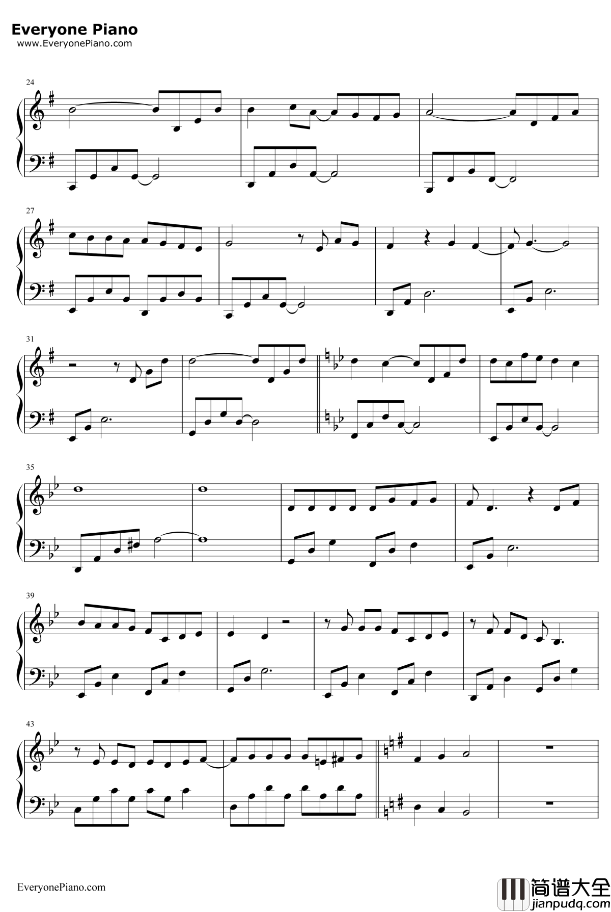 三生三世十里桃花钢琴谱_那英_三生三世十里桃花同名主题曲