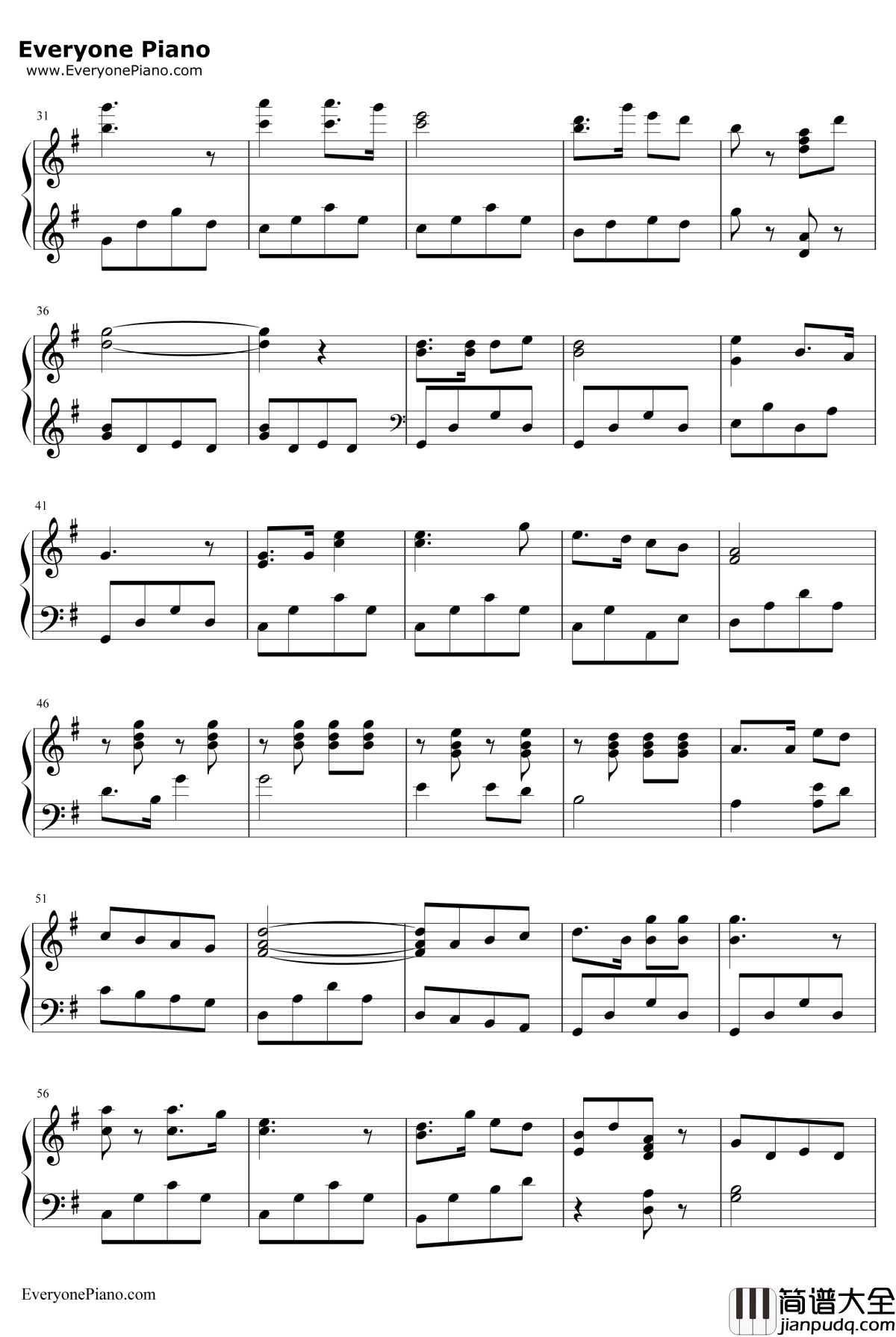 红星歌钢琴谱_傅庚辰_闪闪的红星主题曲